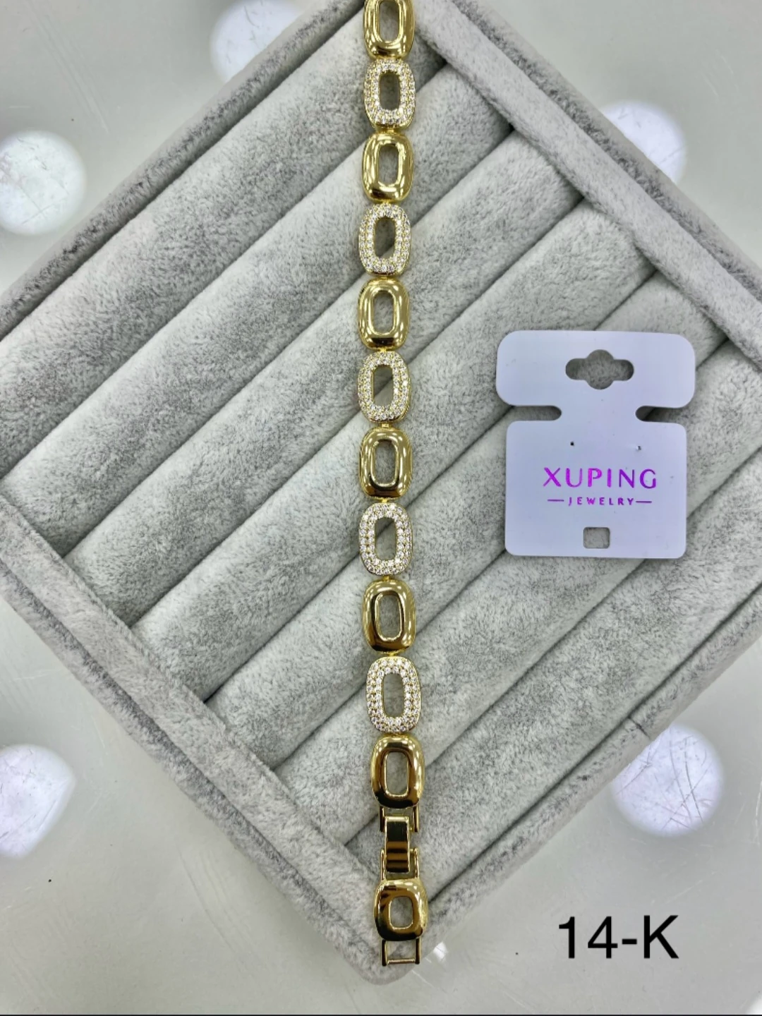 Xuping 14K Taşlı Oval Halka Bileklik