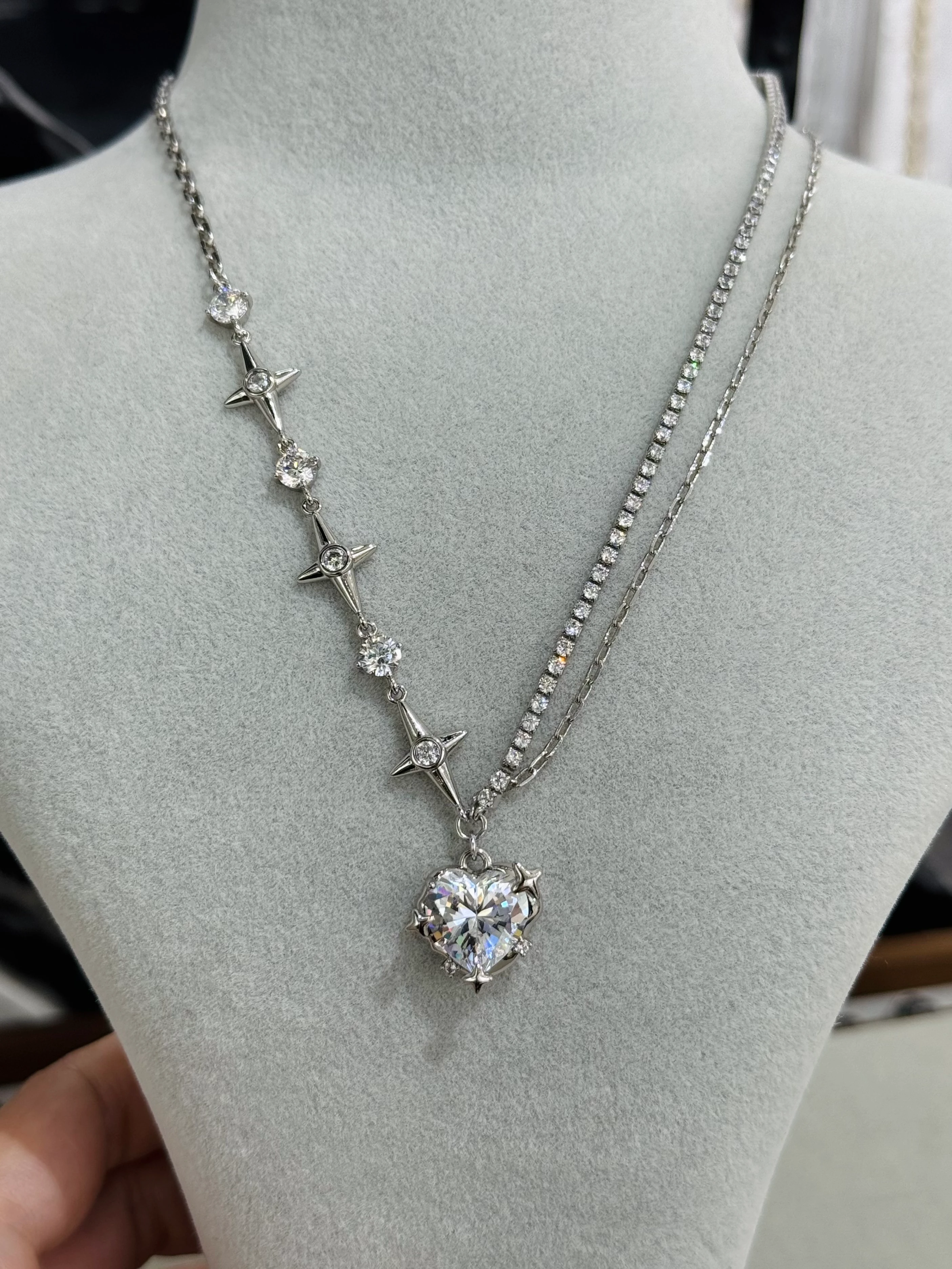 Xuping 14K Kalp Taşlı Kolye