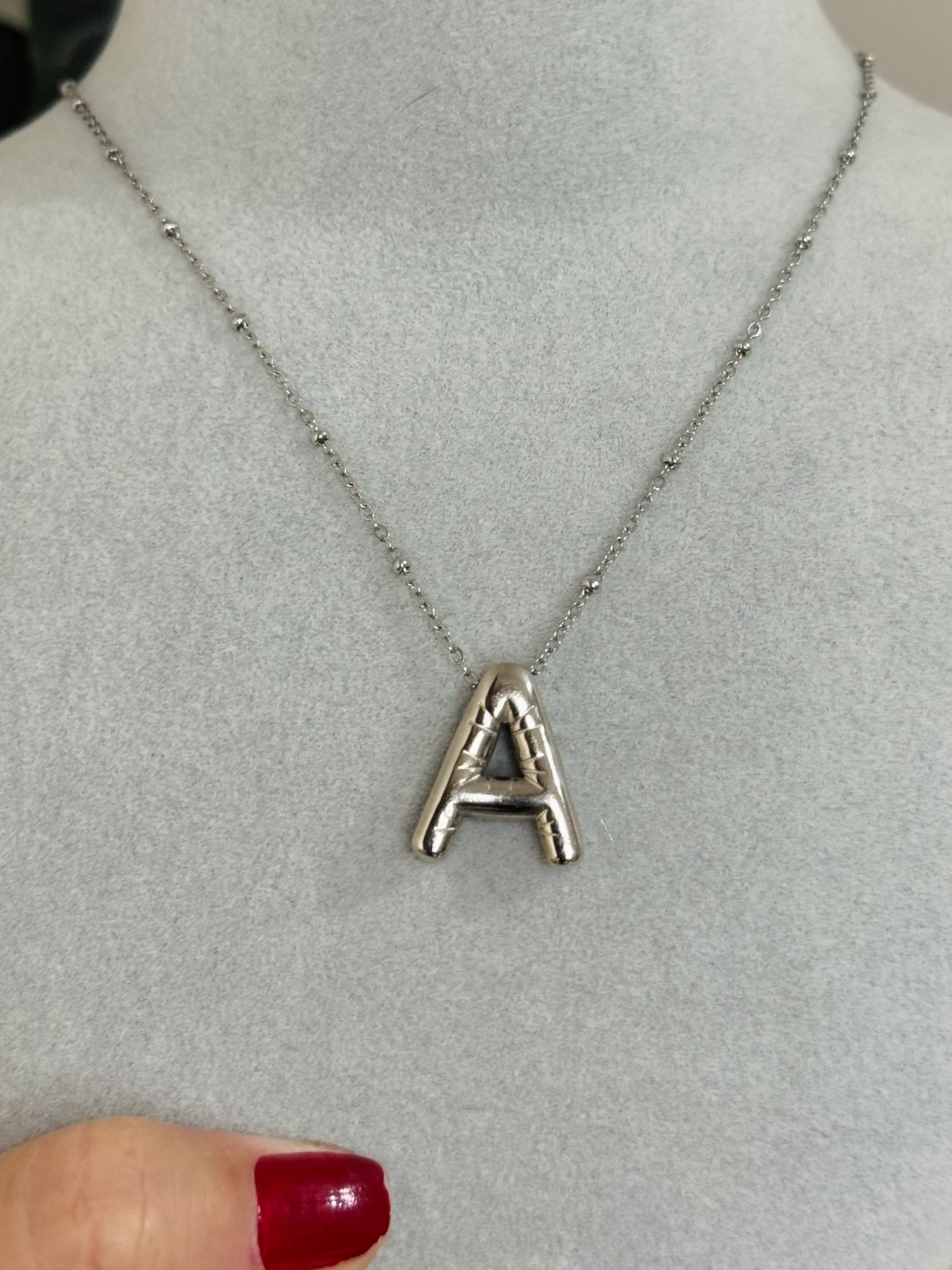Çelik A Harf Kolye