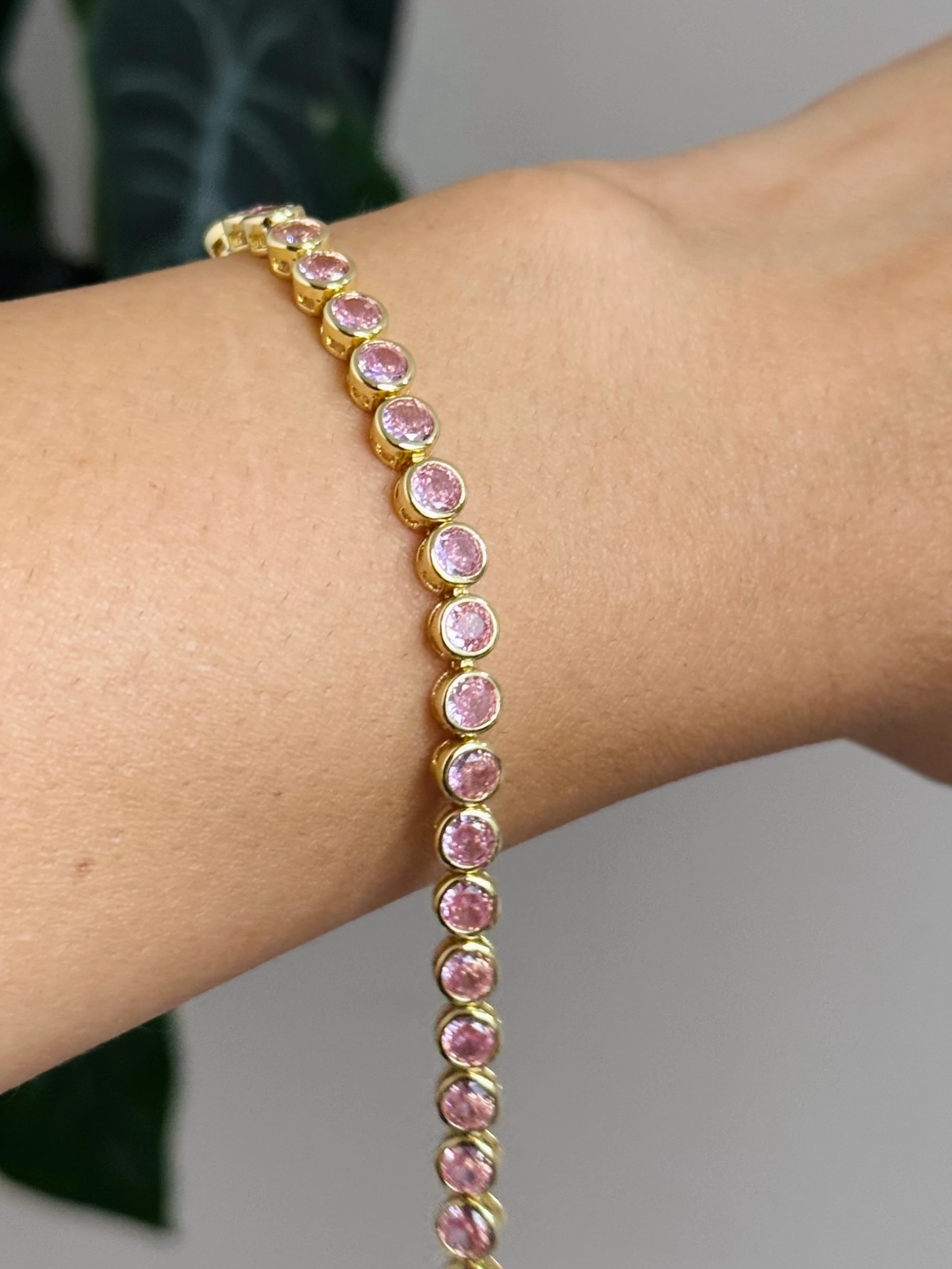 Altın Kaplama 14K Pembe Su Yolu Bileklik