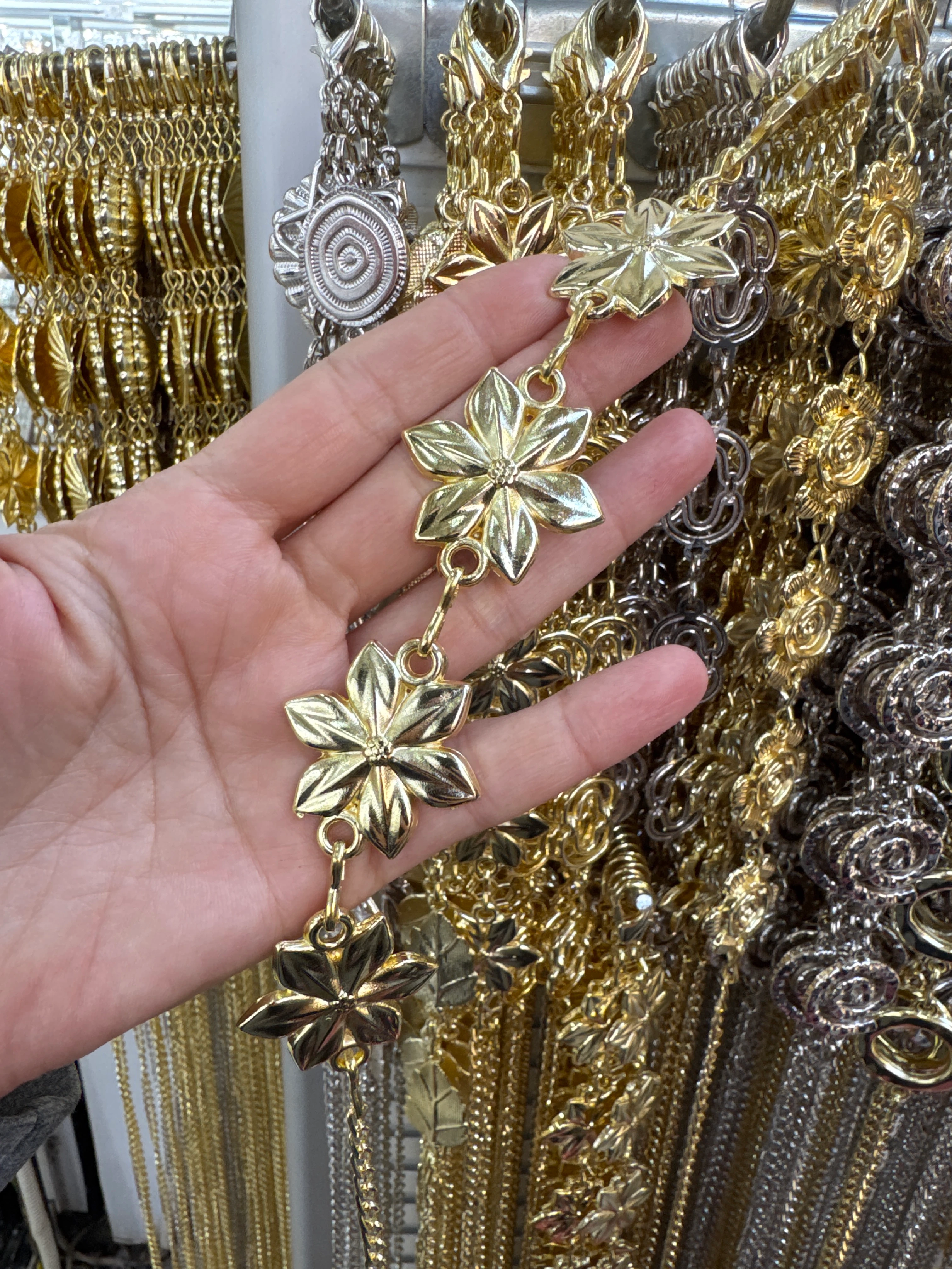 Çiçek Altın Renk Kemer