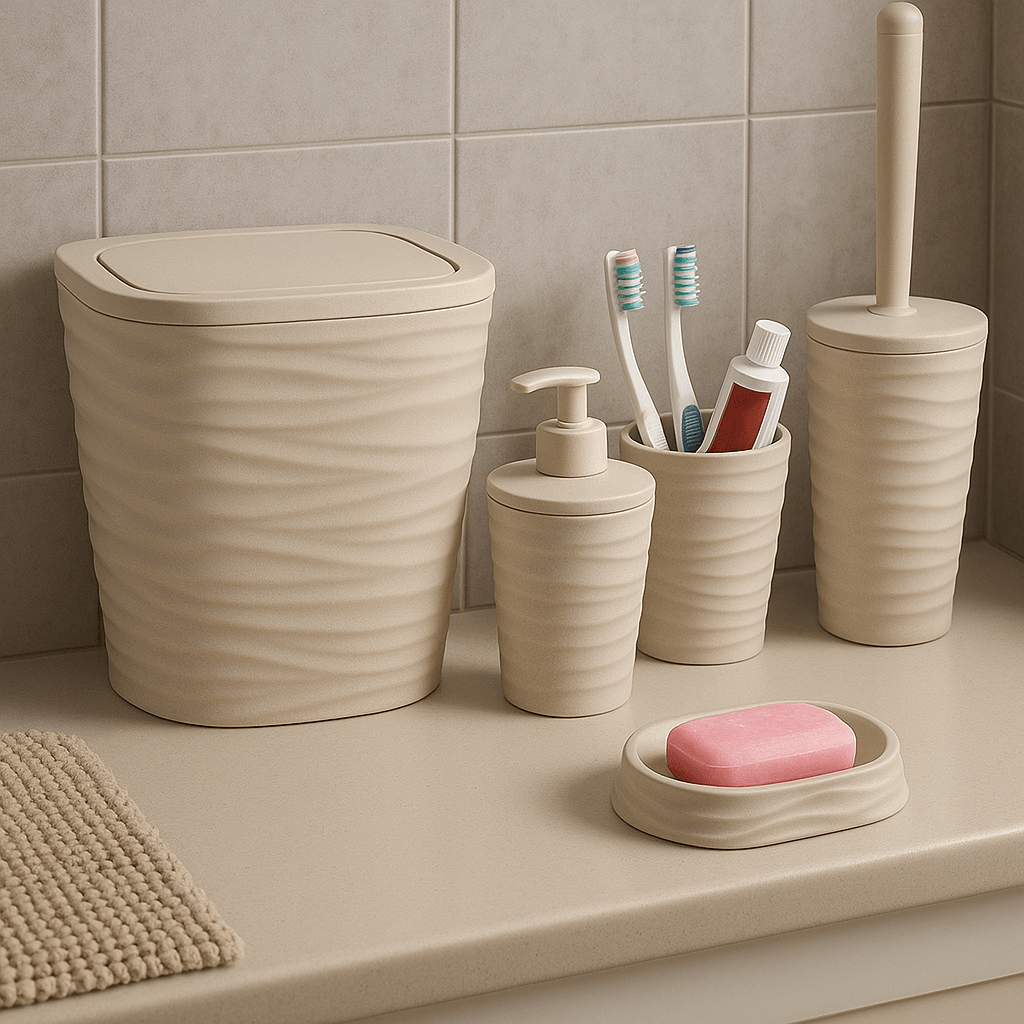 Tamkapinda 5’li Banyo Seti – Dalga Desenli Şıklık