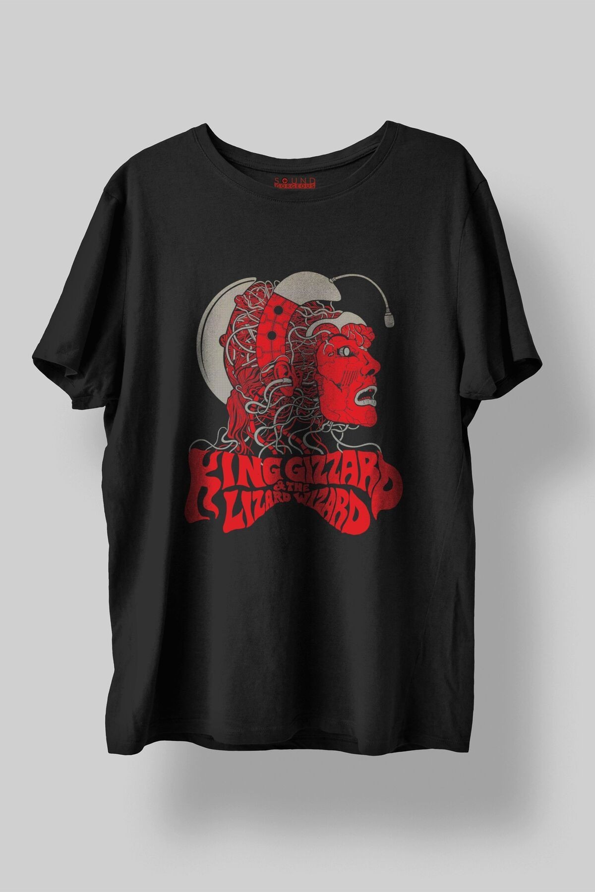 King Gizzard Lizzard Wizard Müzik Baskılı Regular Fit Unisex Siyah T-Shirt %100 Pamuk No:0185