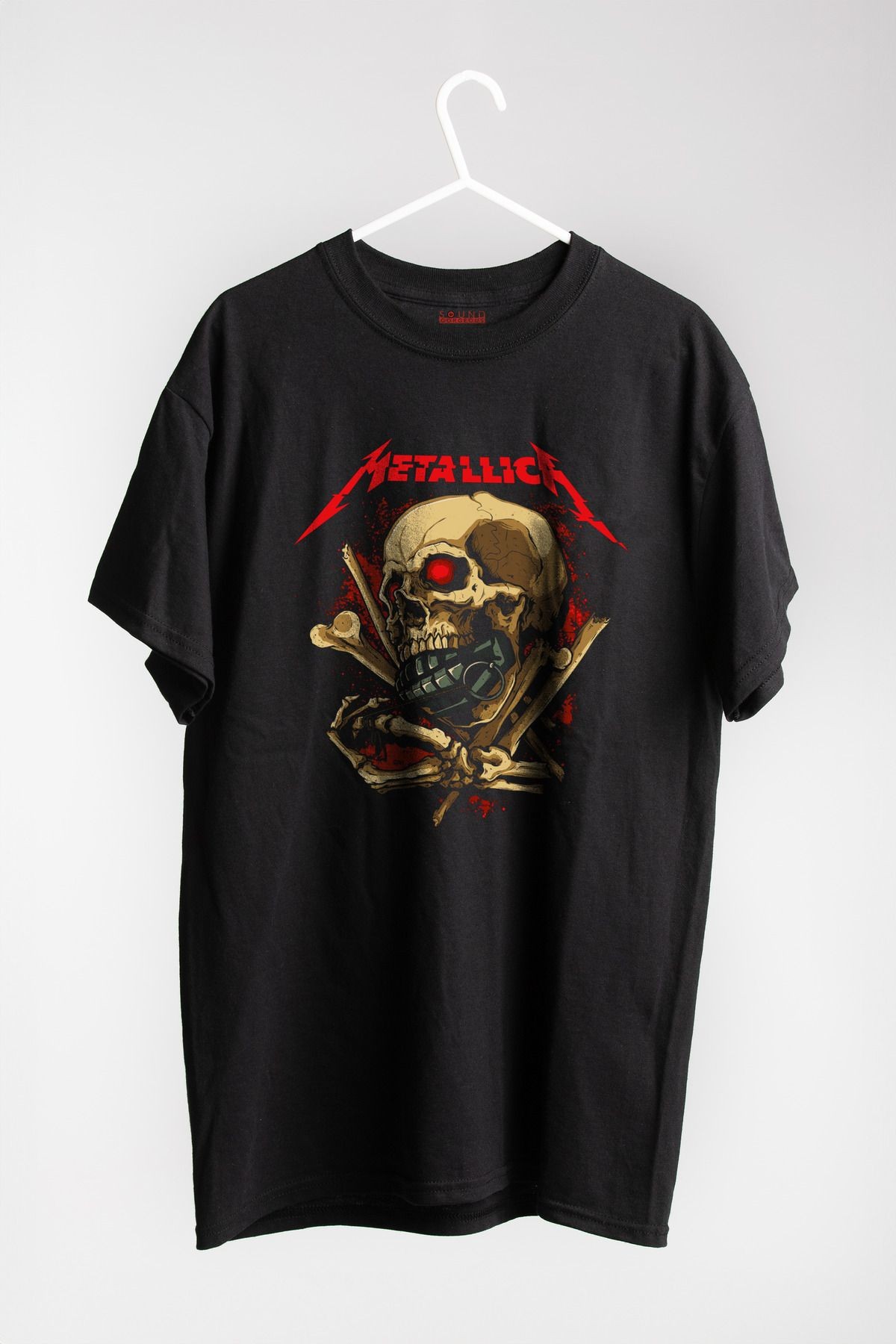 Metallica Baskılı Regular Fit Unisex Siyah T-Shirt %100 Pamuk No:0426