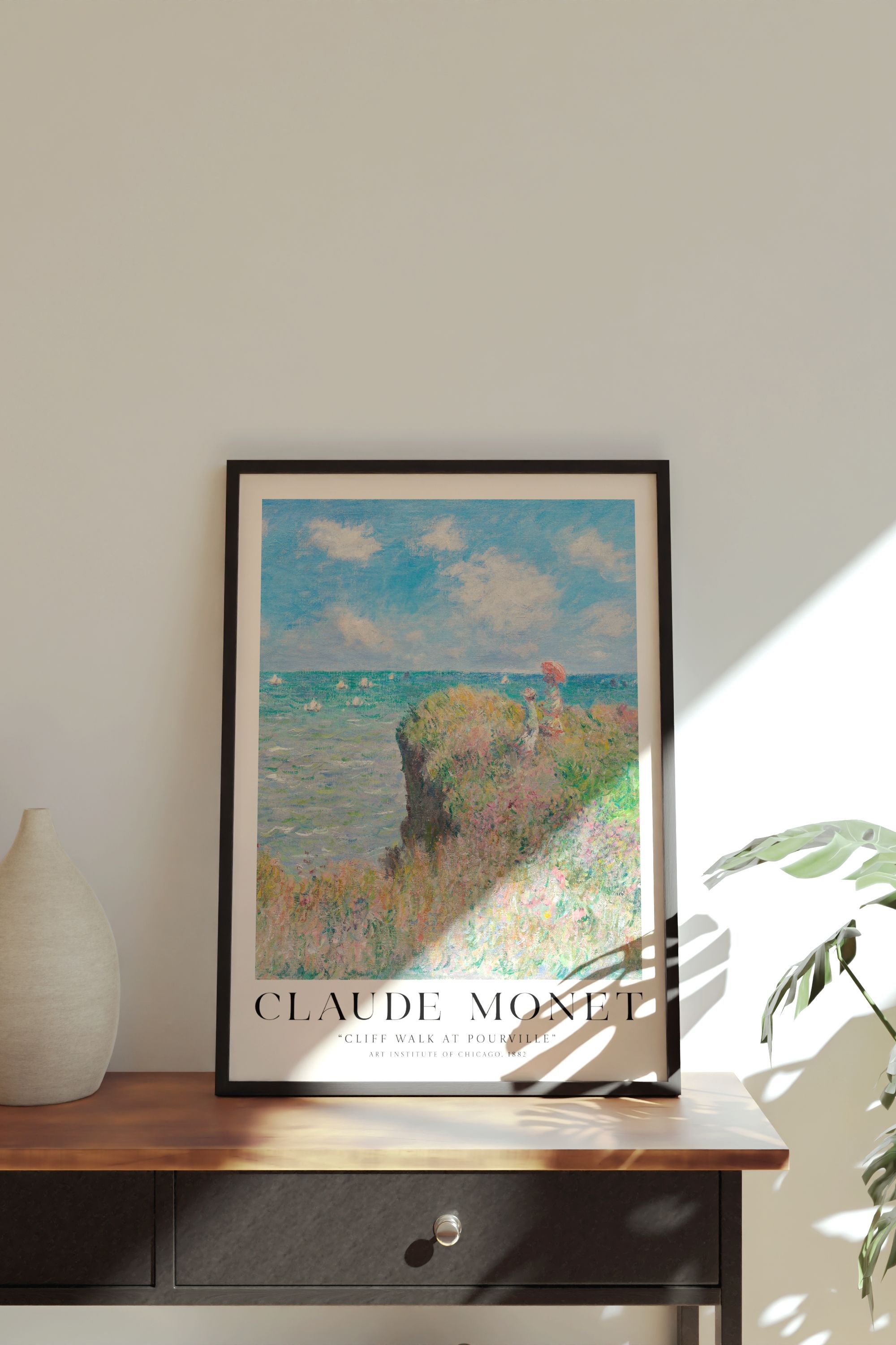 Claude Monet Cliff Walk at Pourville Çerçevesiz Poster