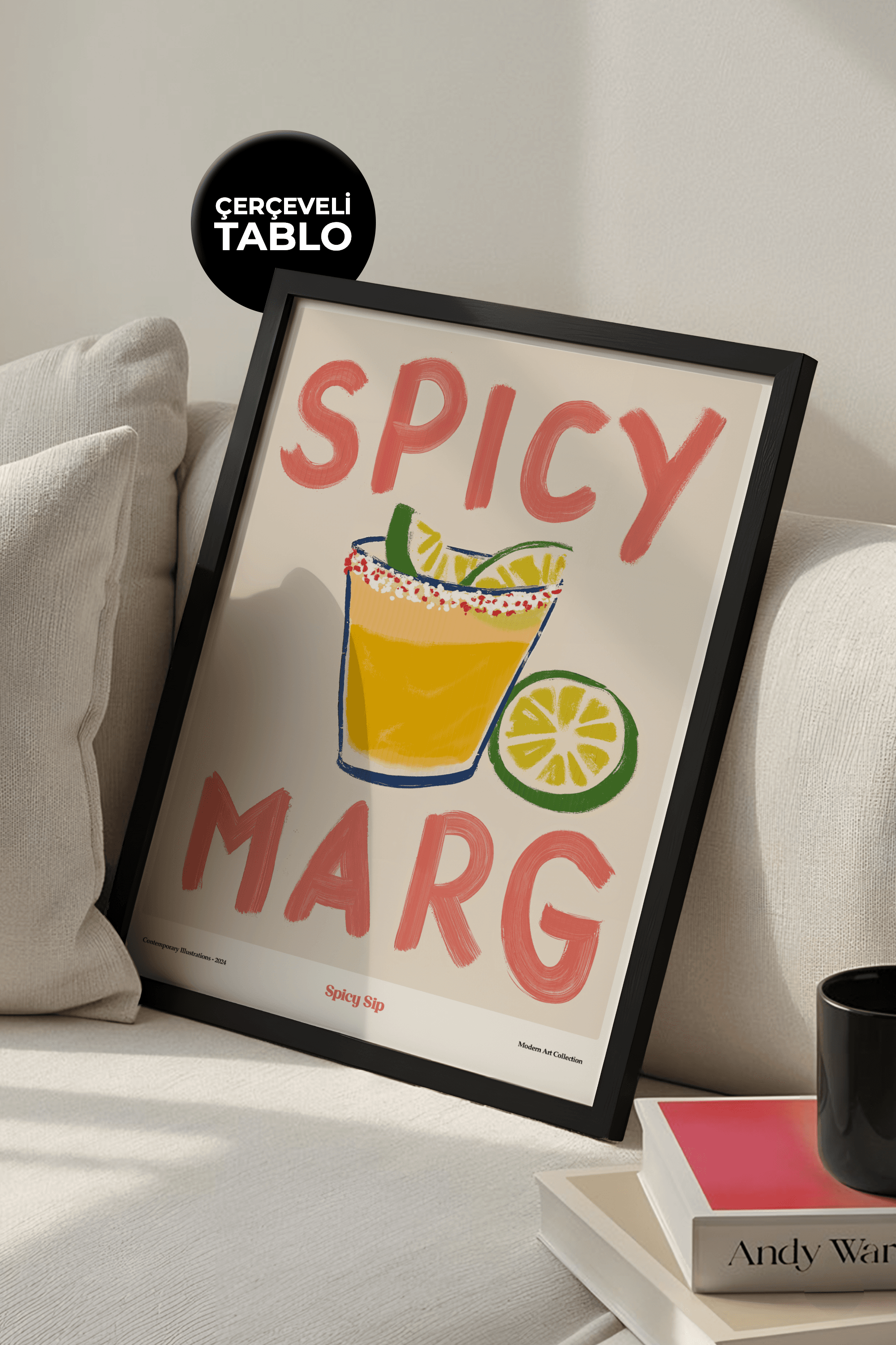 Spicy Sip Marg Çerçeveli Tasarım Tablo Dolce Vita Koleksiyonu