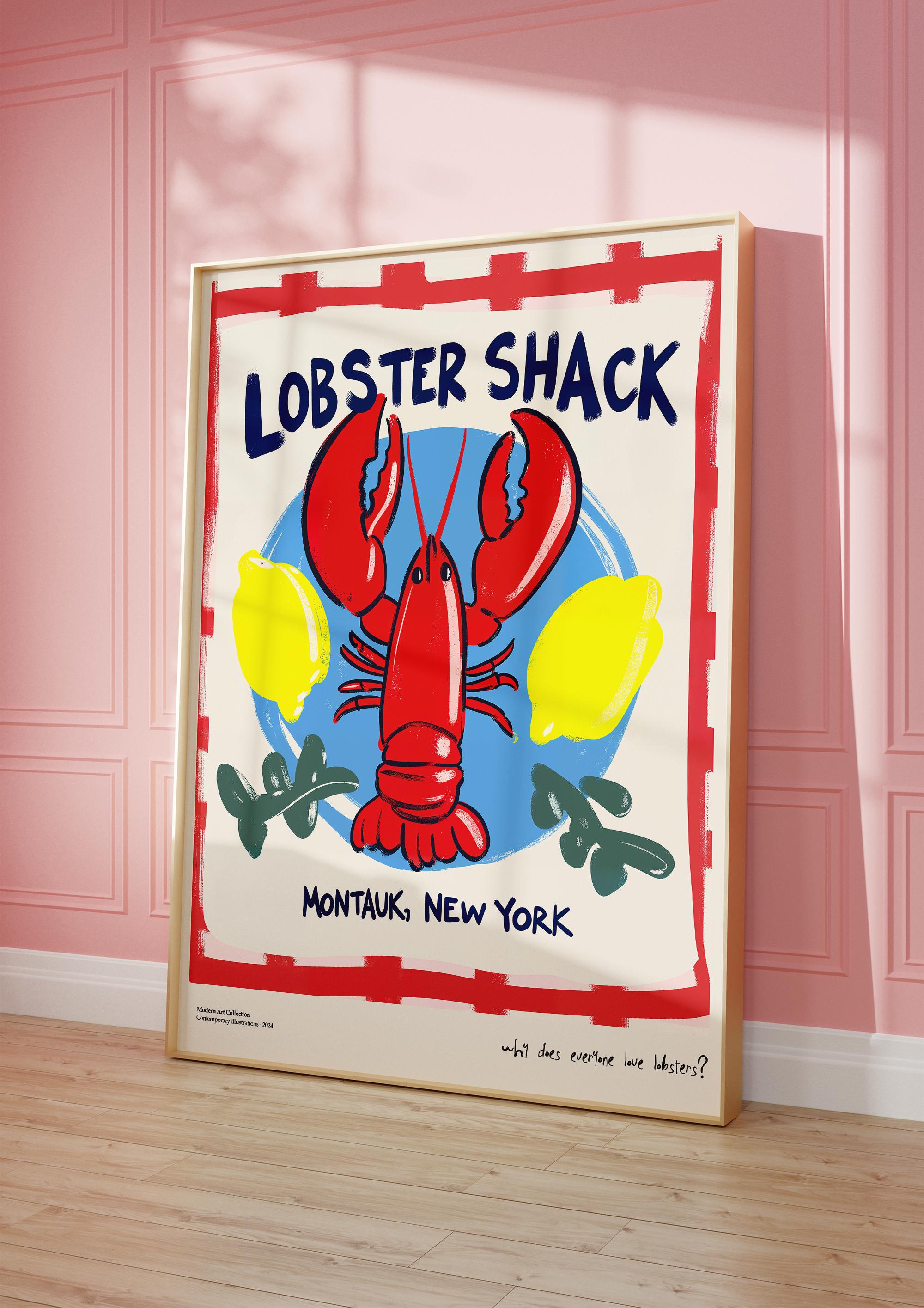 Lobster Shack Çerçevesiz Tasarım Poster Dolce Vita Koleksiyonu