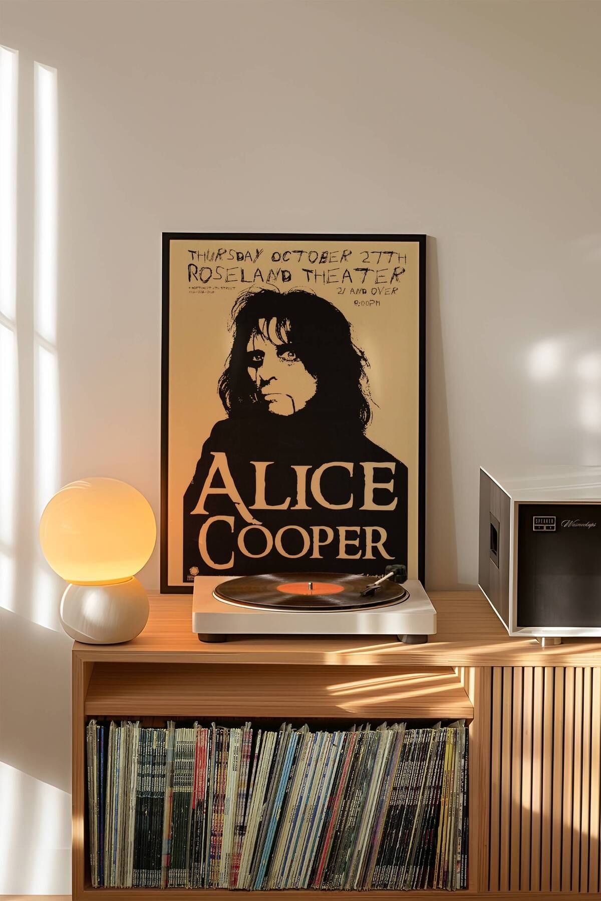 Alice Cooper Konser Tasarımlı Retro Çerçeveli Tasarım Tablo