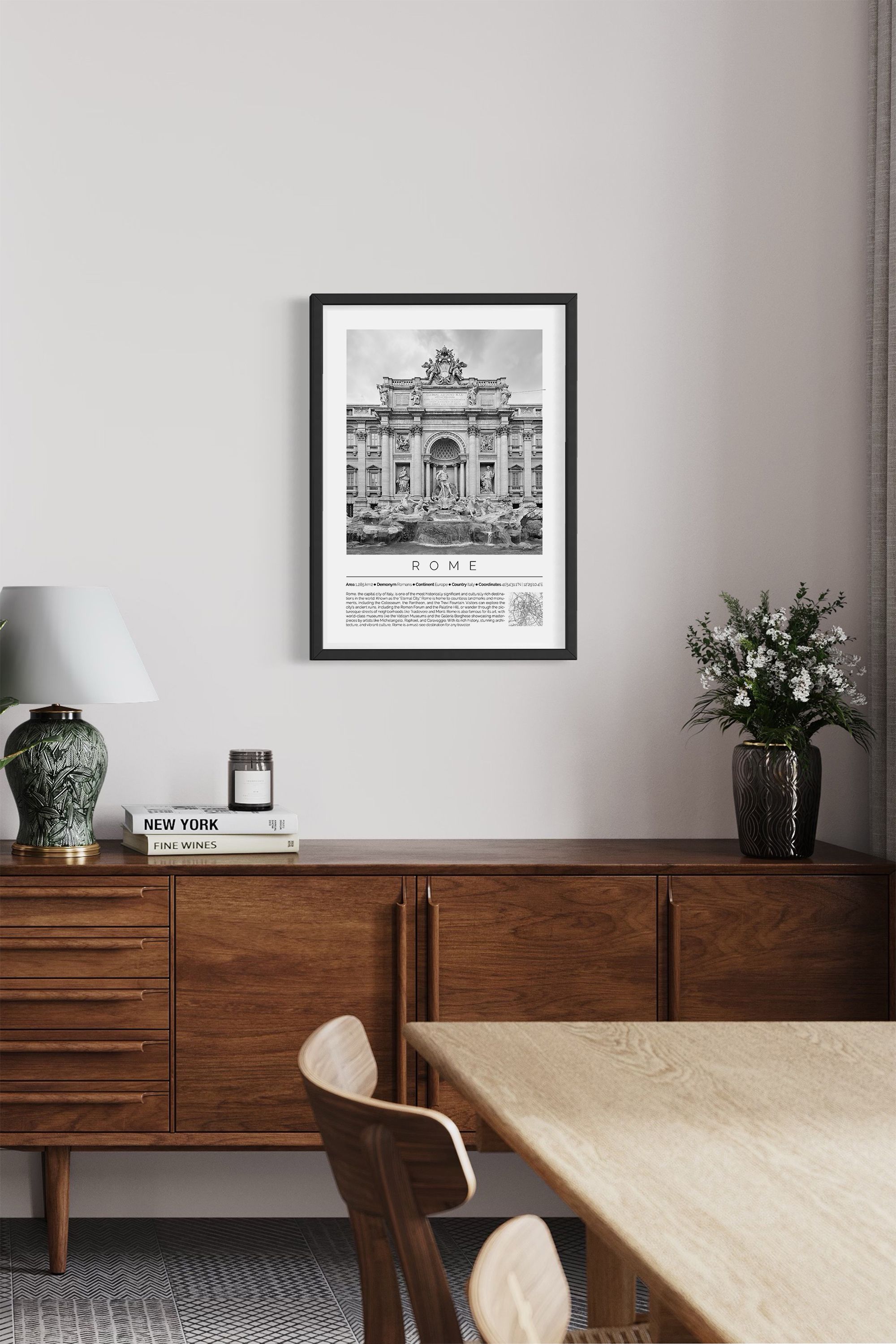 Rome Italy Monochrome Framed Print Cities Collection