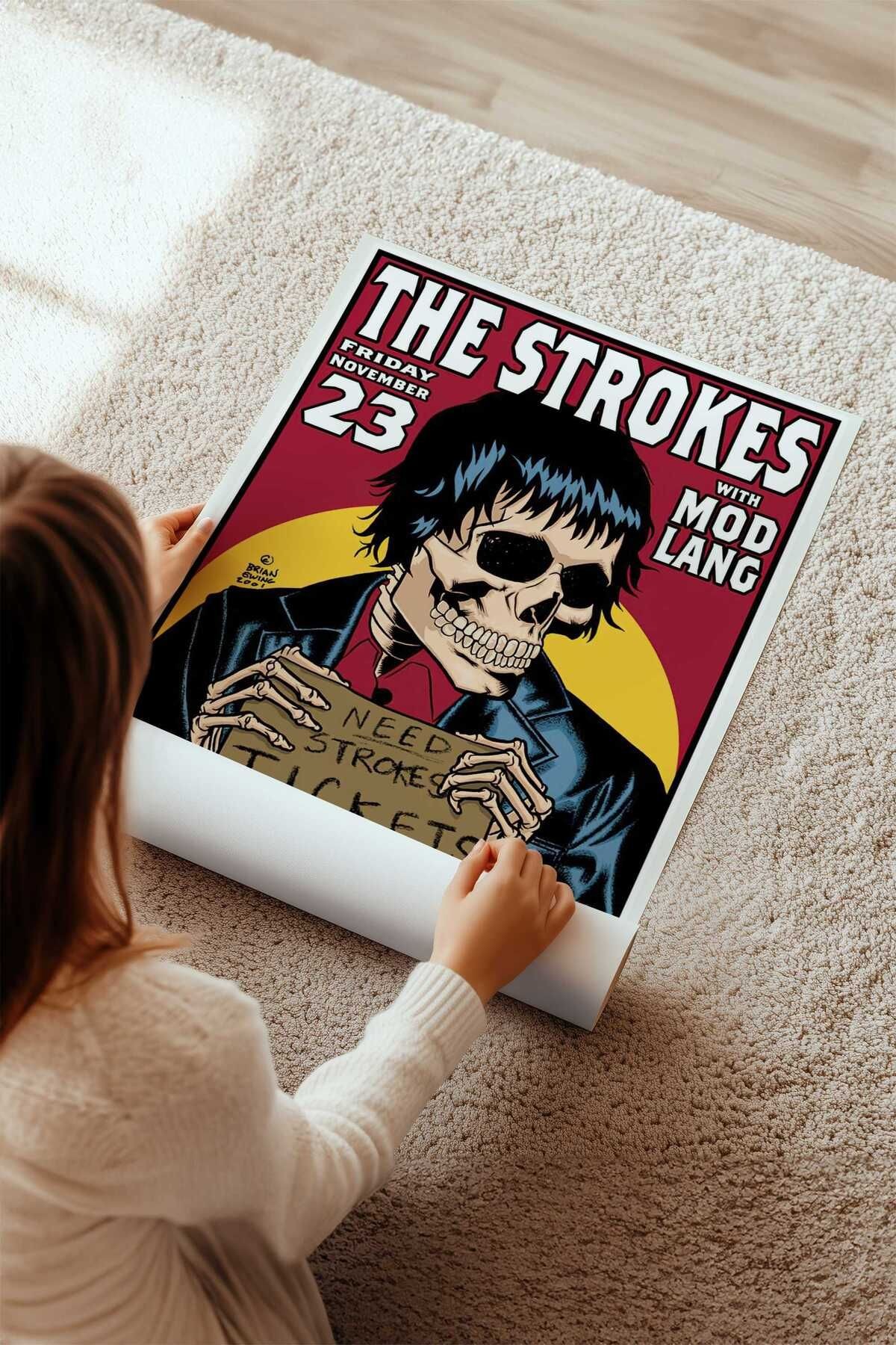 The Strokes Konser Tasarımlı Retro Çerçevesiz Poster No:1