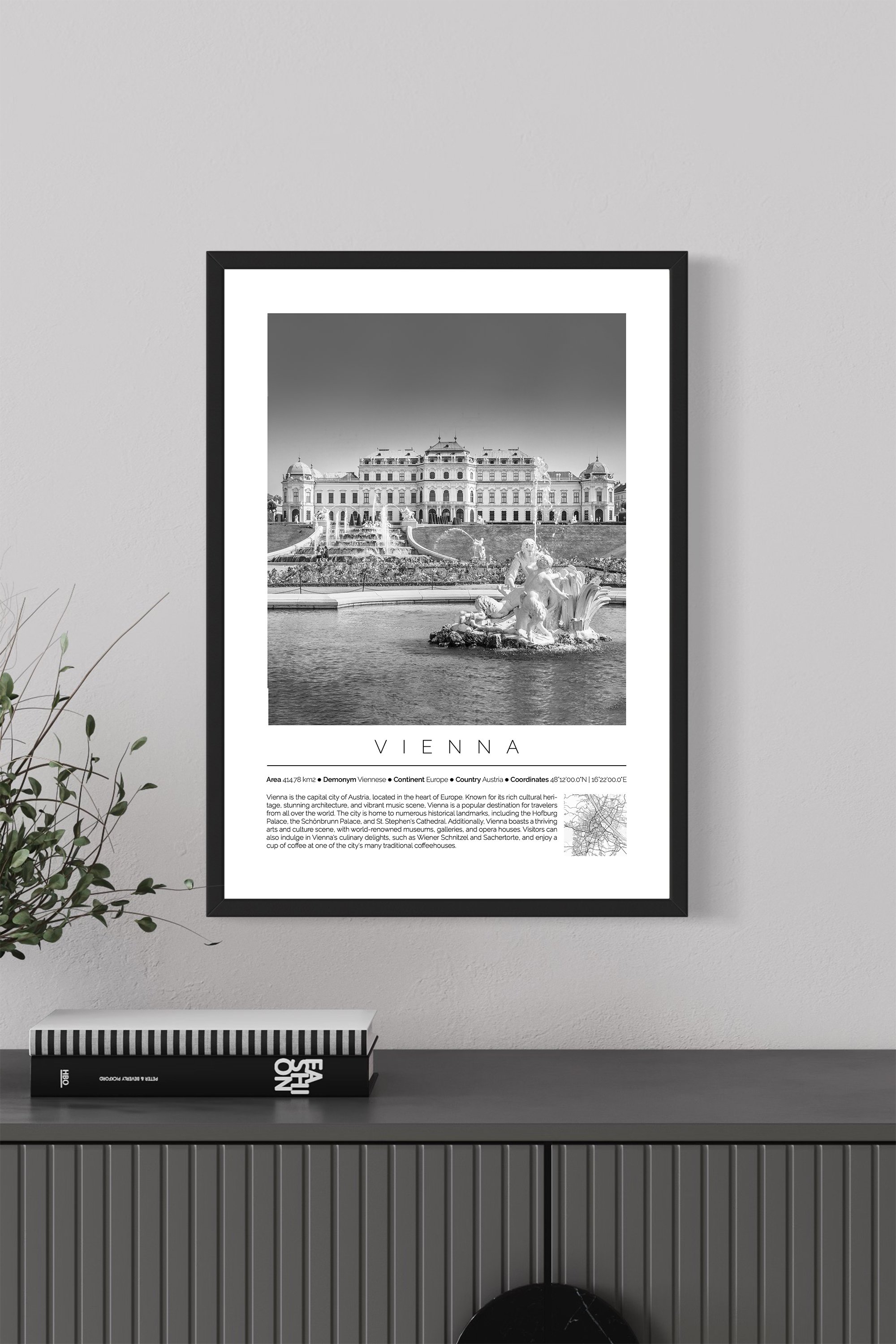 Vienna Austria Monochrome Framed Print Cities Collection