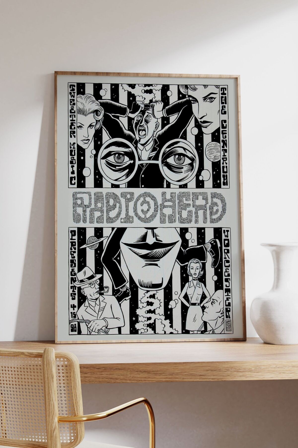 Radiohead Konser Tasarımlı Retro Çerçevesiz Poster No:2