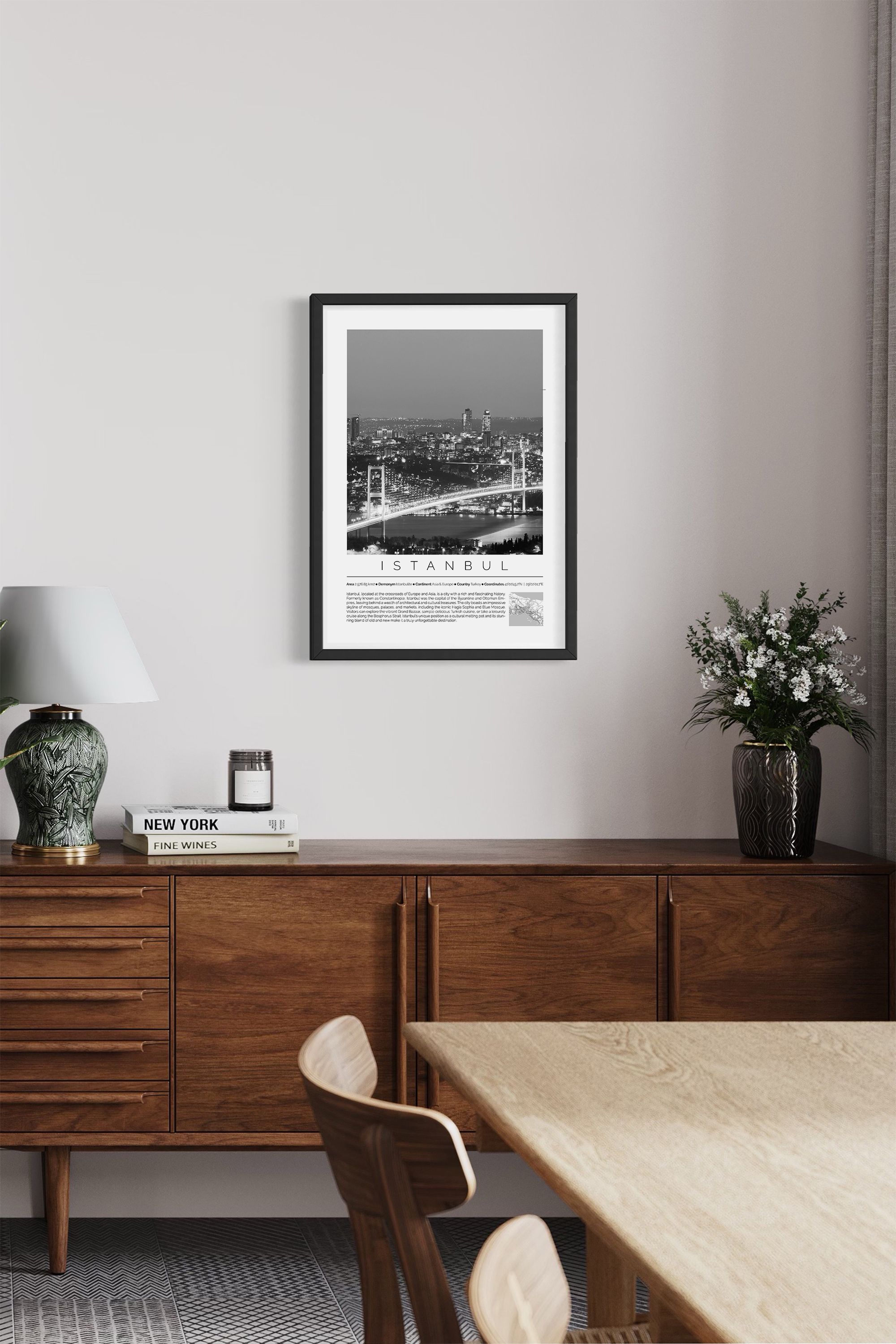 Istanbul Turkey Monochrome Framed Print Cities Collection