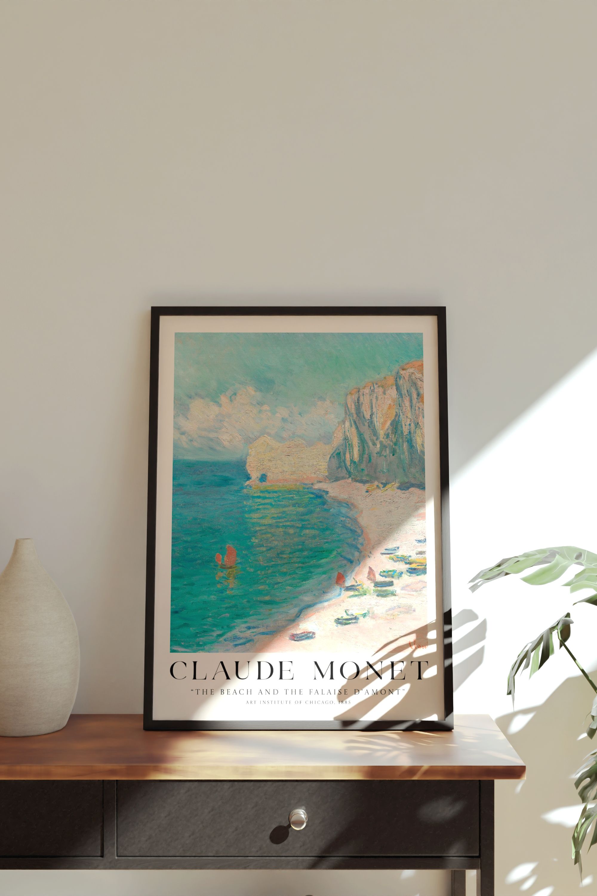 Claude Monet The Beach and the Falaise Damont Çerçevesiz Poster