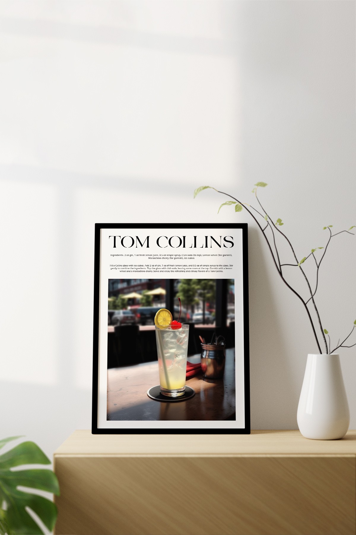 Tom Collins Cocktail Recipes Framed Print