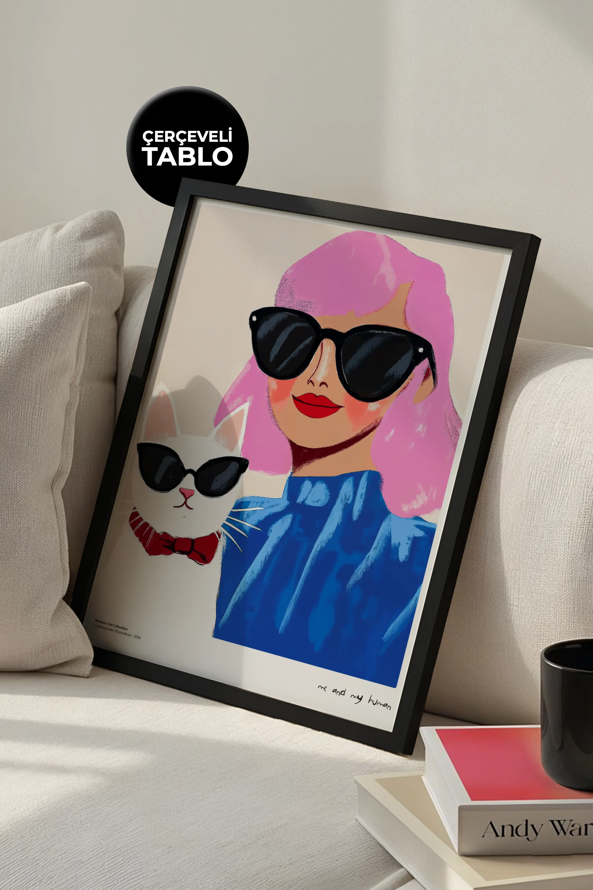 Me and My Human Çerçeveli Tasarım Tablo Dolce Vita Koleksiyonu