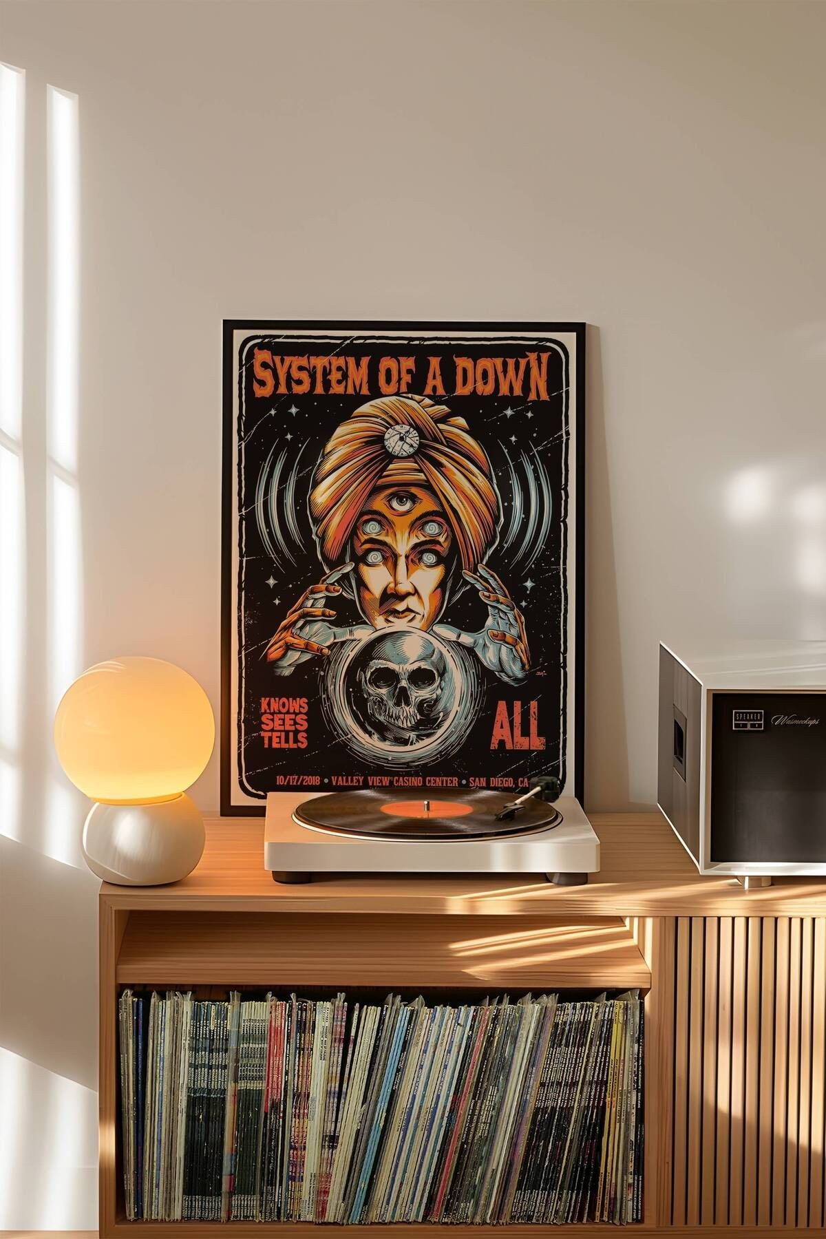 The System of a Down Konser Tasarımlı Retro Çerçevesiz Poster