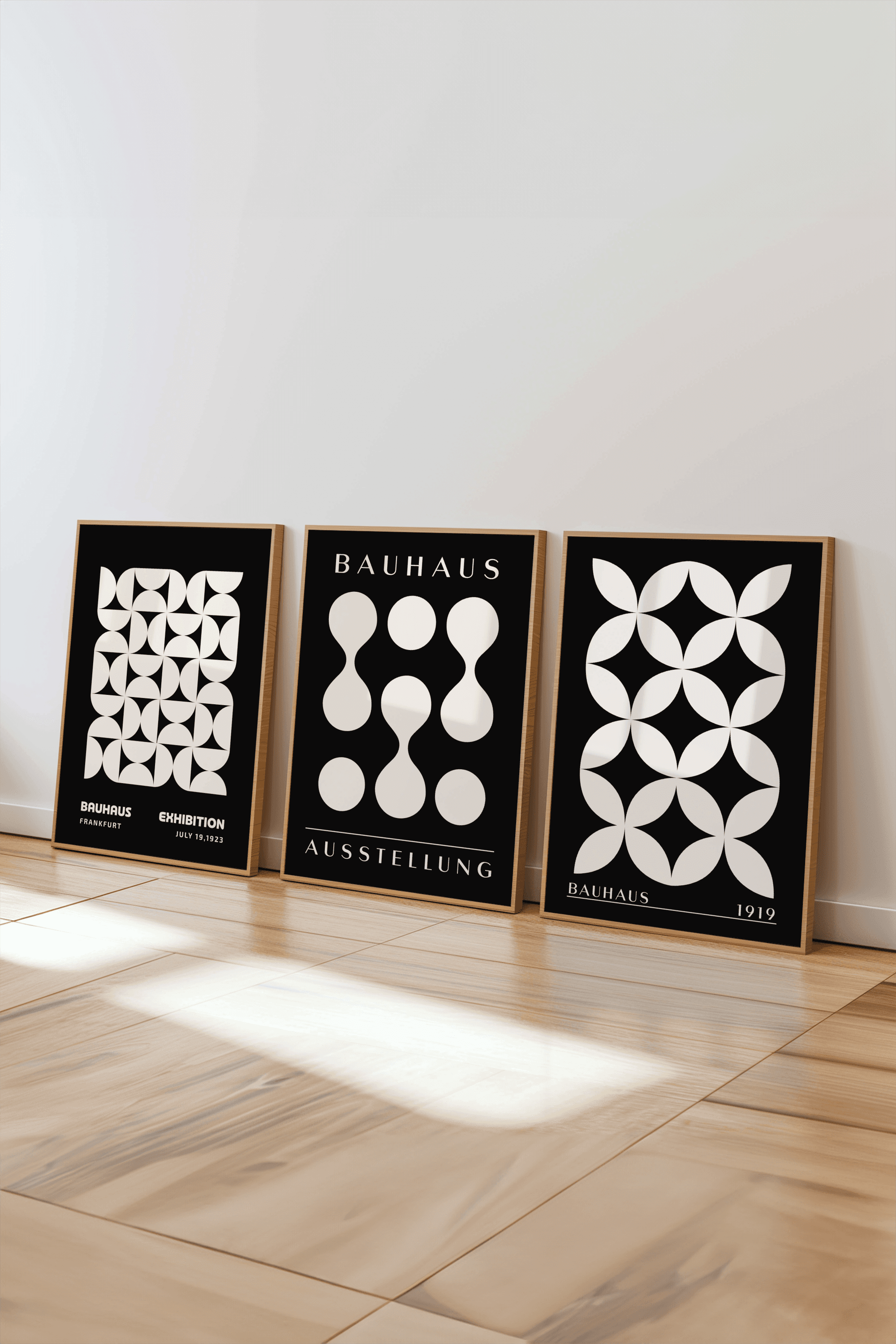 Bauhaus Koleksiyonu No: 01 Tasarımlı 3'lü Çerçevesiz Poster Seti