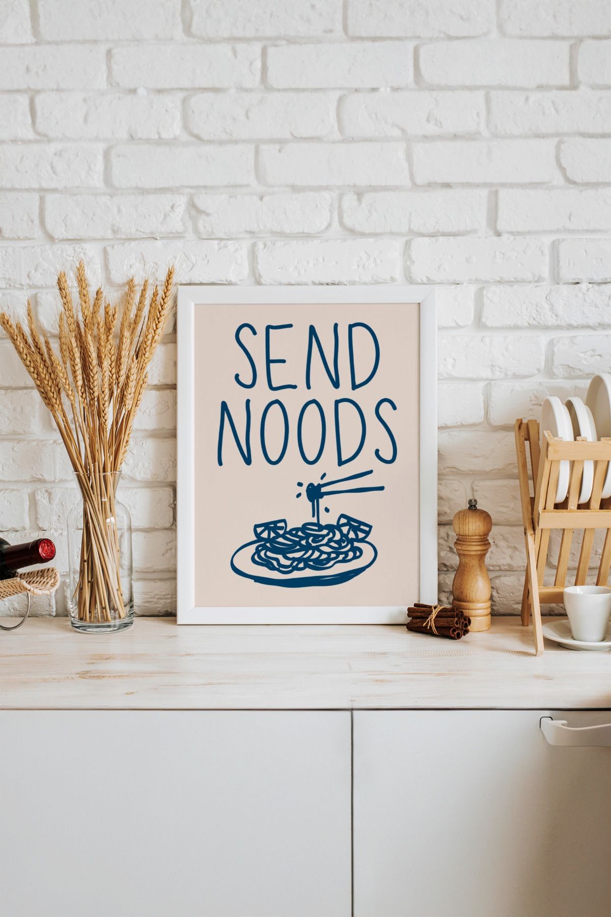 Send Noods Tasarımlı Çerçevesiz Poster | Kitchen Koleksiyonu