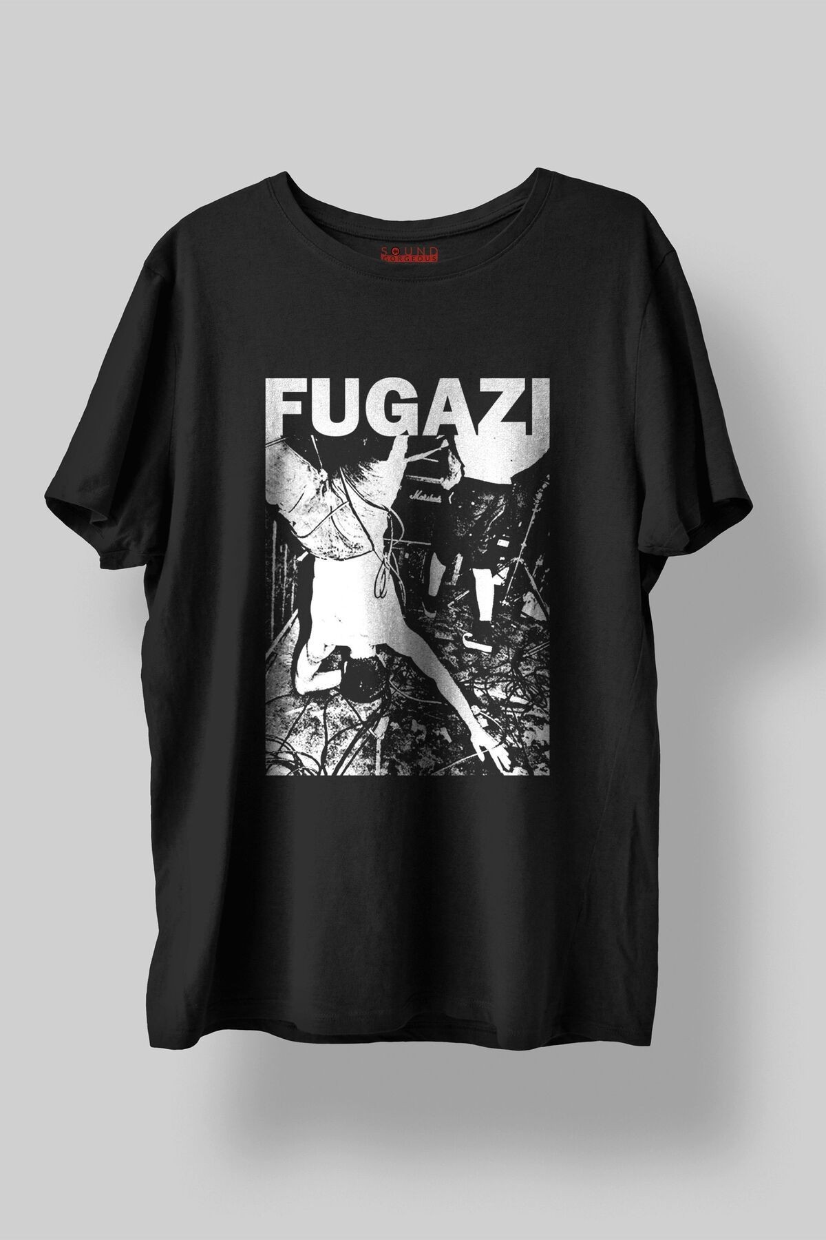 Fugazi Müzik Baskılı Regular Fit Unisex Siyah T-Shirt %100 Pamuk No:0143