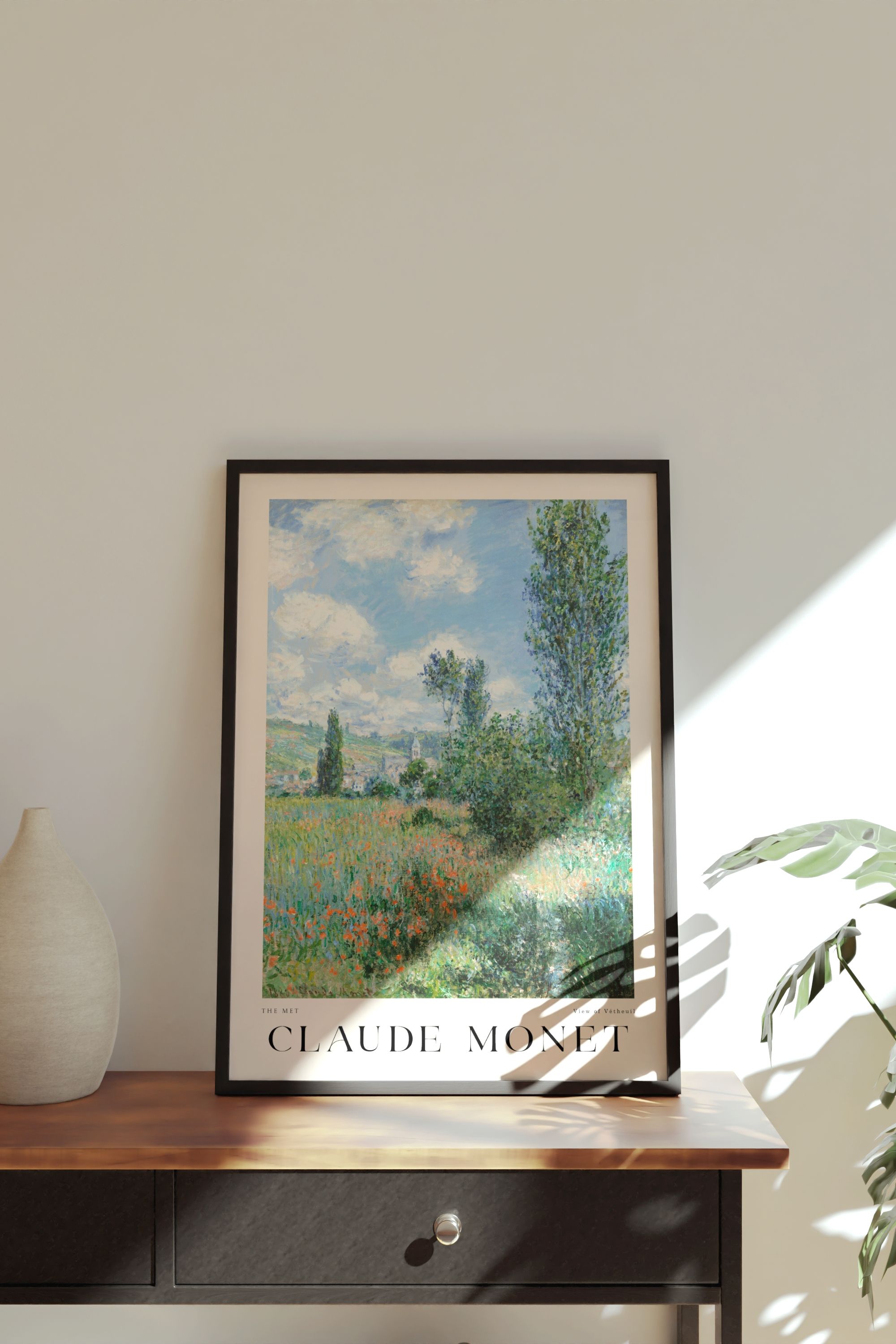 Claude Monet View of Vetheuil Framed Print Art Collection