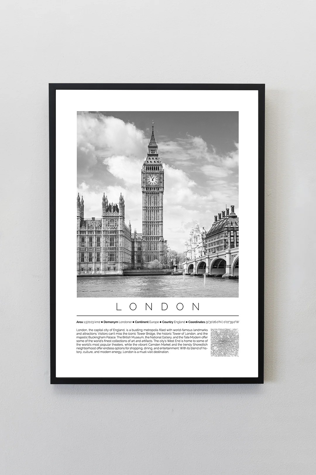 Londra İngiltere Dünya Şehirleri Koleksiyonu Çerçevesiz Poster