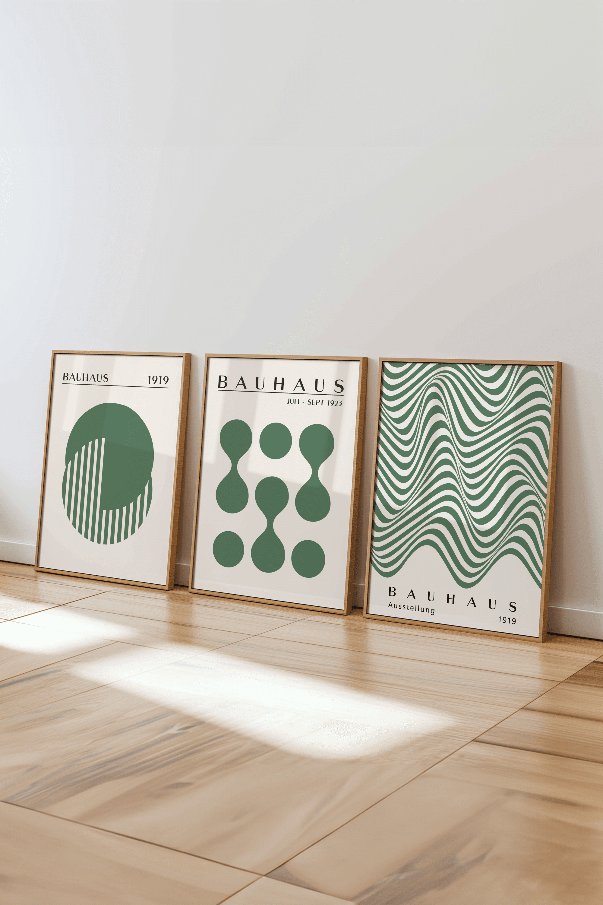 Bauhaus Koleksiyonu No: 2 Tasarımlı 3'lü Çerçevesiz Poster Seti