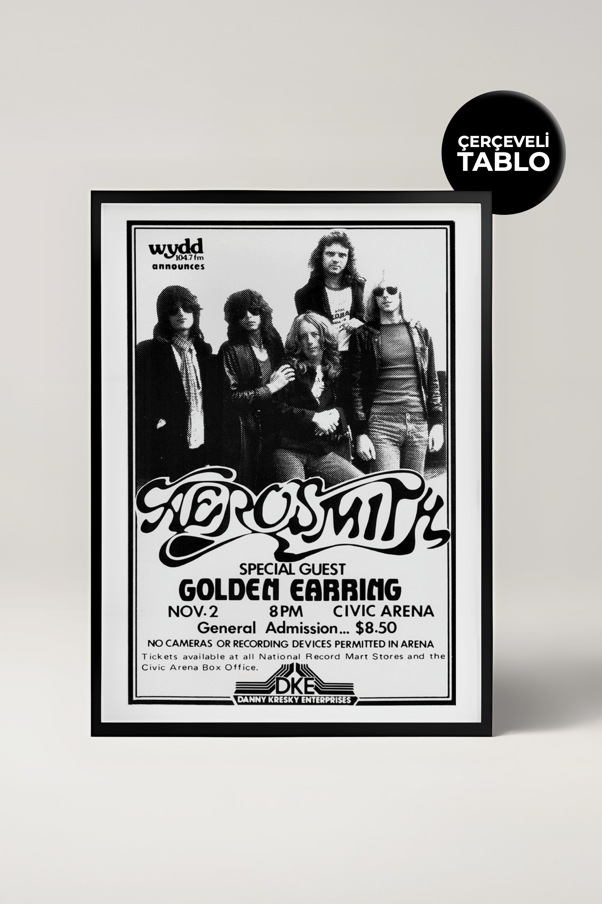 Aerosmith Konser Tasarımlı Retro Çerçeveli Tasarım Tablo No:2