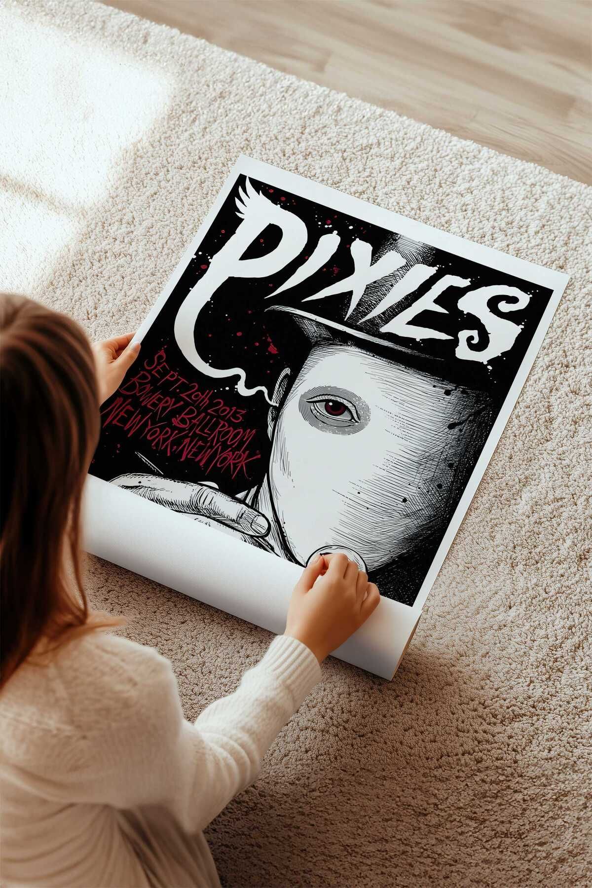 Pixies Konser Tasarımlı Retro Çerçeveli Tasarım Tablo No:1