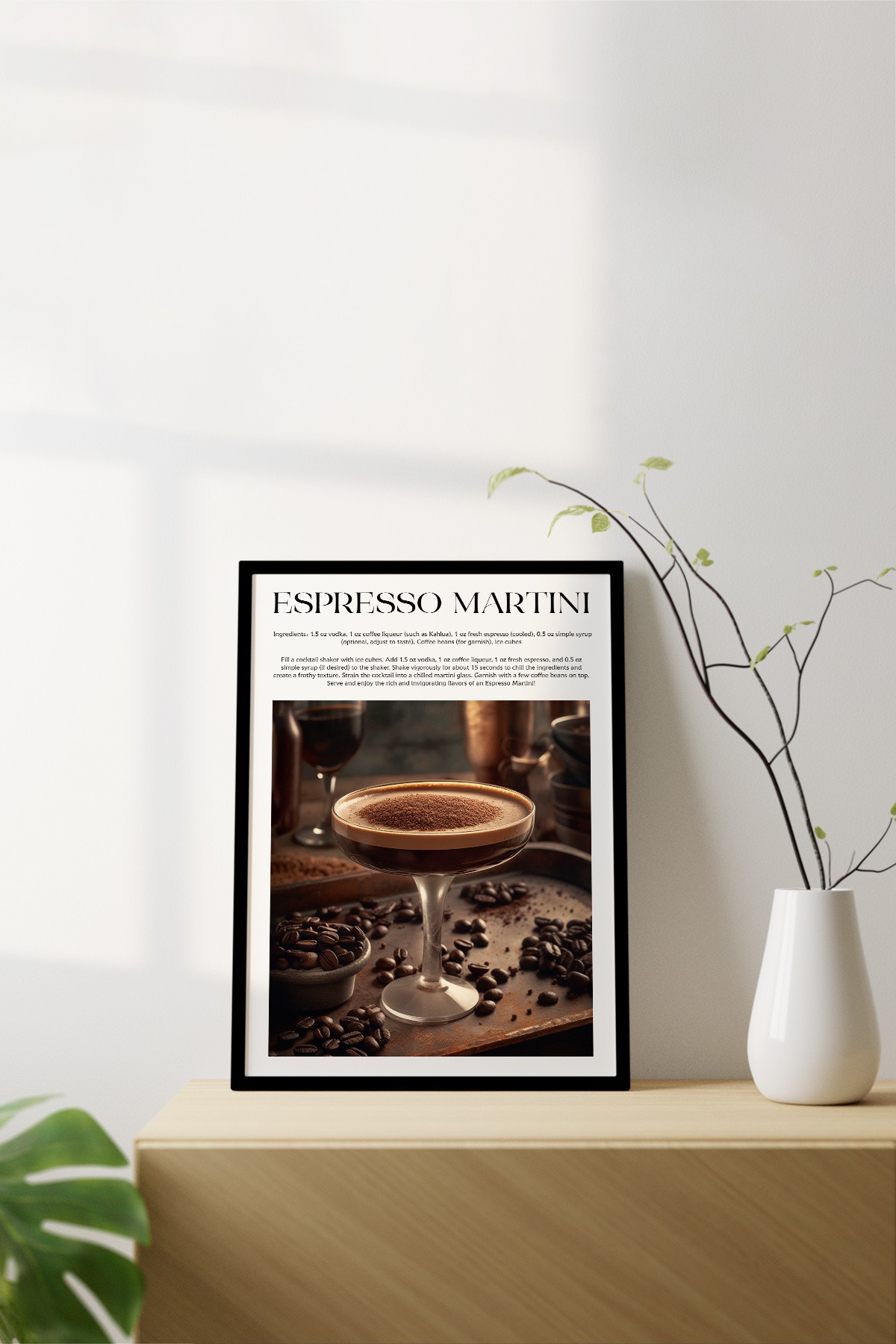 Espresso Martini Tasarımlı Kokteyl Koleksiyonu Çerçevesiz Poster