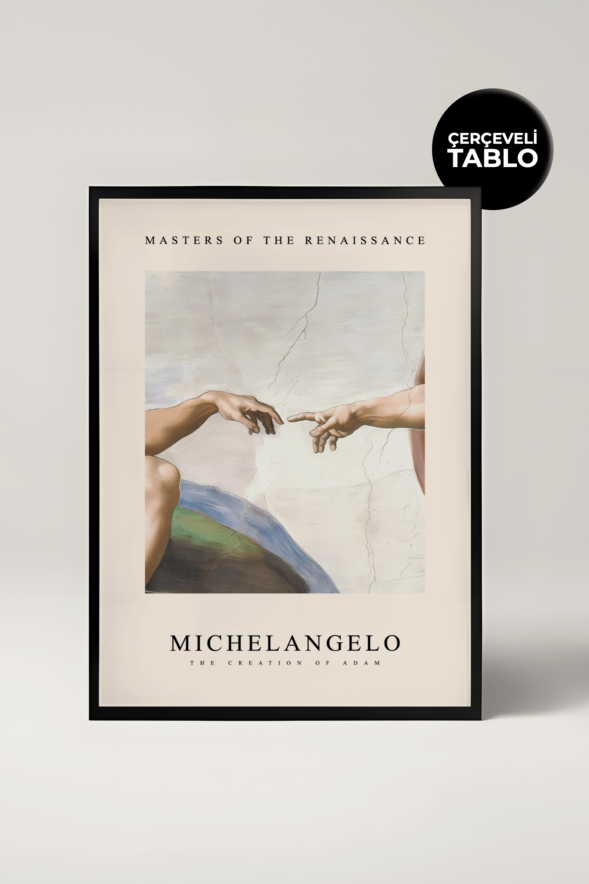 Michelangelo The Creation of Adam Ünlü Ressamlar Çerçeveli Tablo