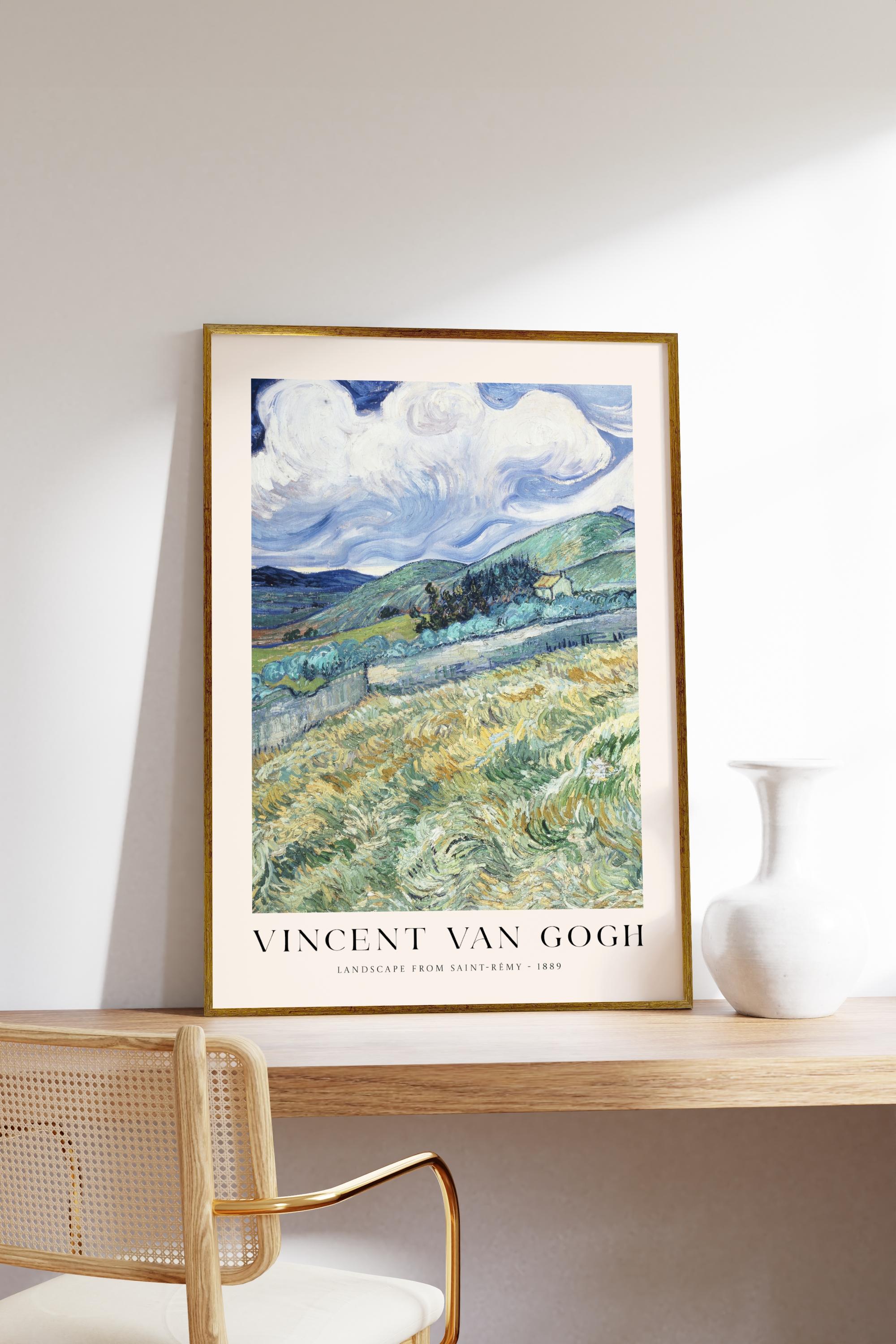 Van Gogh Landscape From Saint Remy Framed Print Art Collection