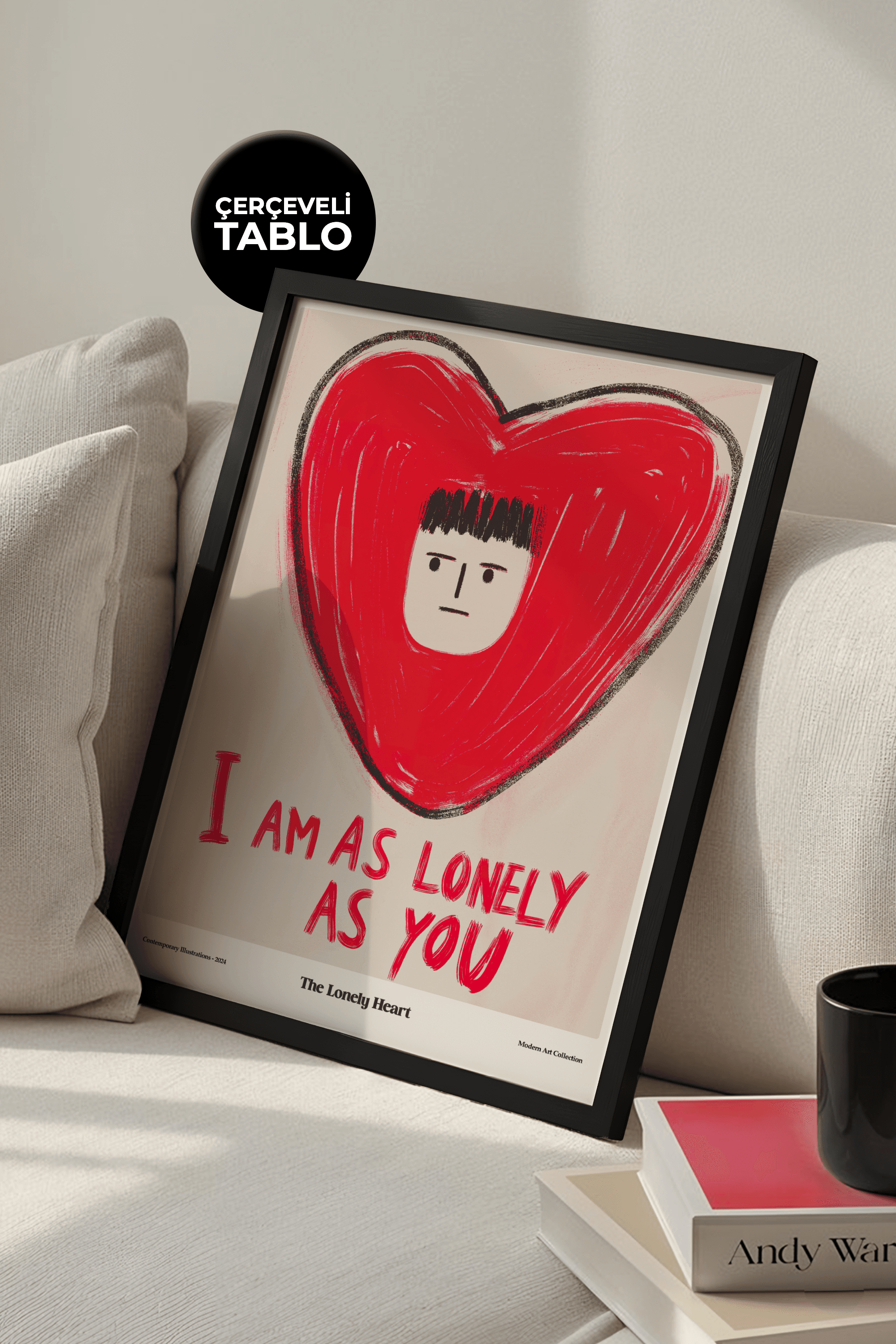 The Lonely Heart Çerçeveli Tasarım Tablo Dolce Vita Koleksiyonu