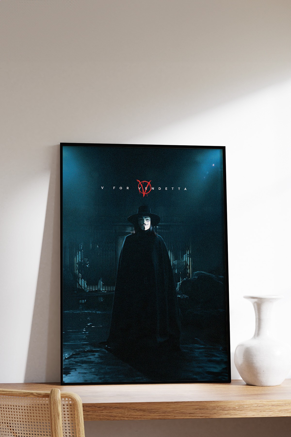 V For Vendetta Tasarımlı Çerçevesiz Minimal Film Poster