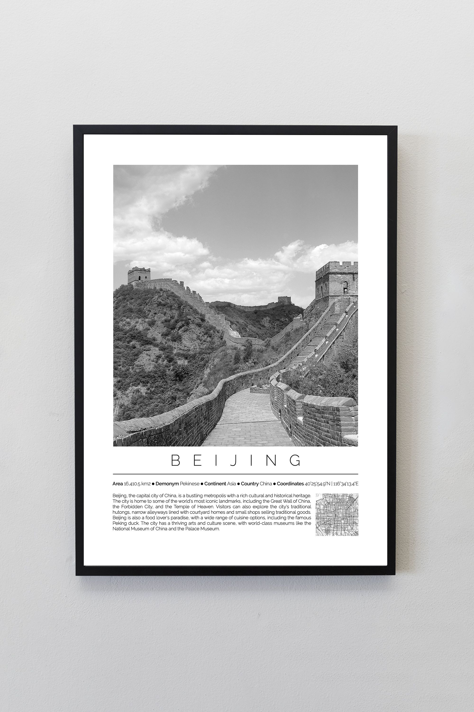 Beijing China Monochrome Framed Print Cities Collection