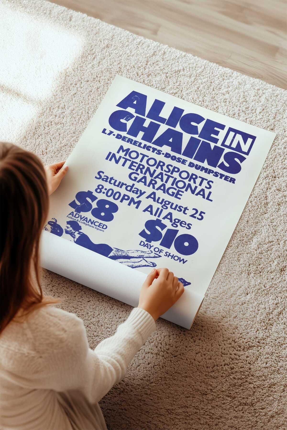 Alice In Chains Konser Tasarımlı Retro Çerçeveli Tasarım Tablo No:3
