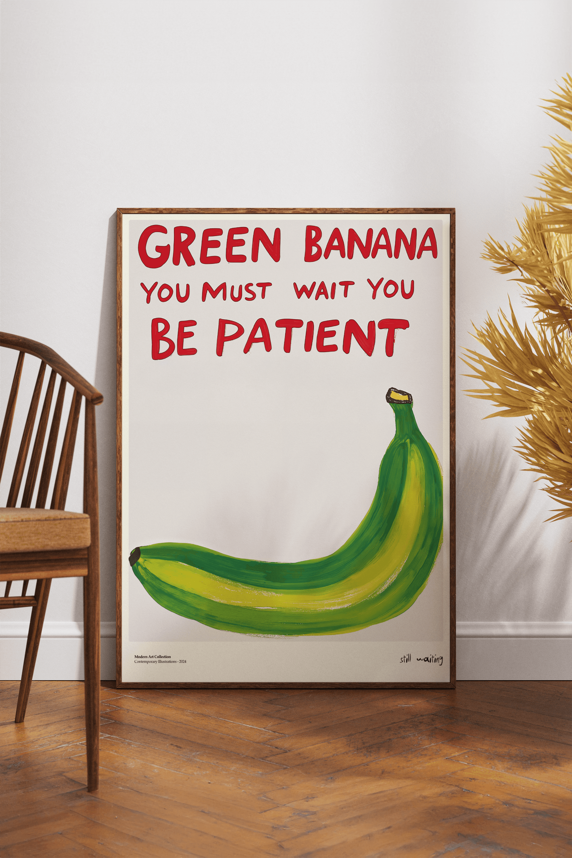 Green Banana Çerçevesiz Tasarım Poster Dolce Vita Koleksiyonu