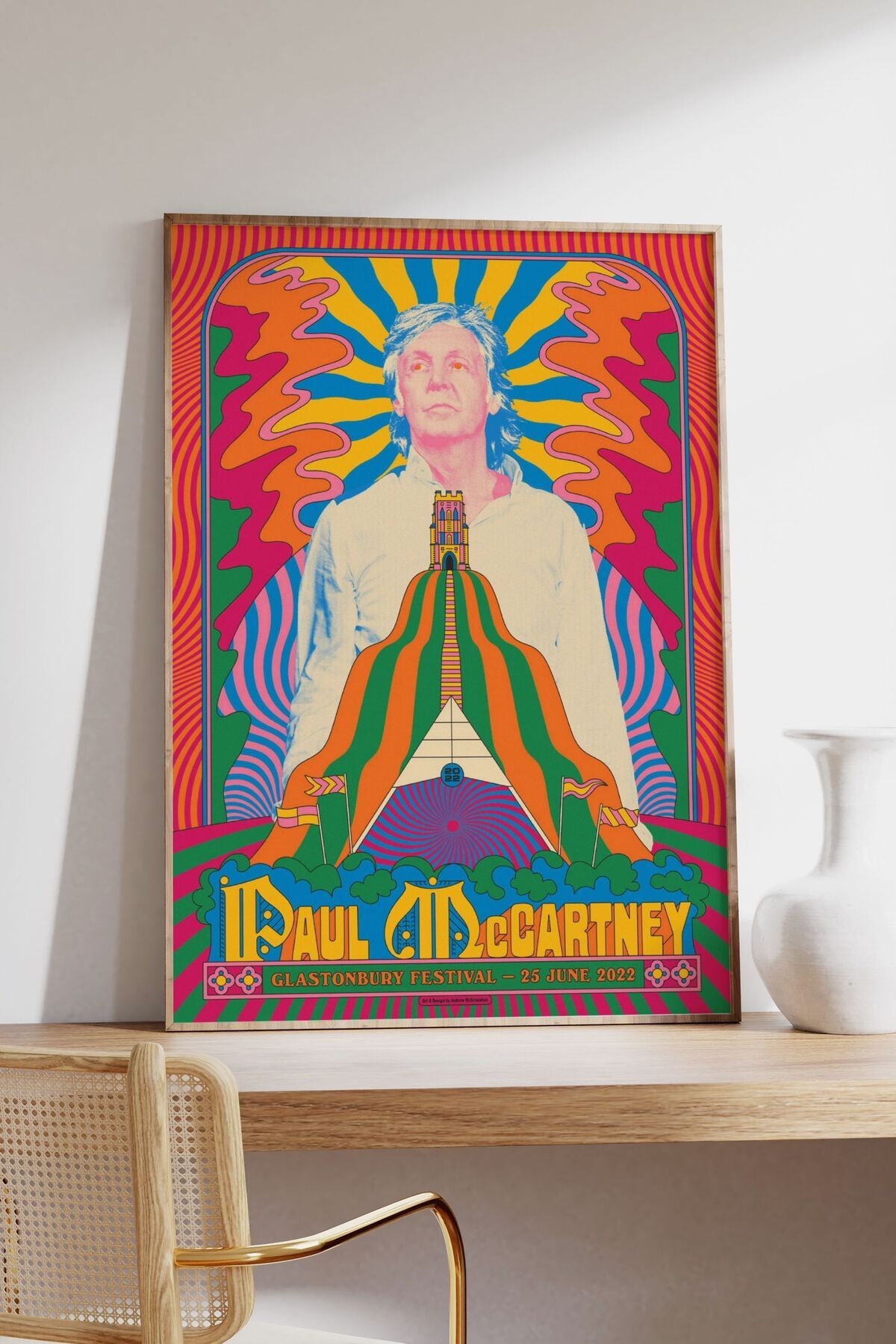 Paul Mccartney Konser Tasarımlı Retro Çerçevesiz Poster