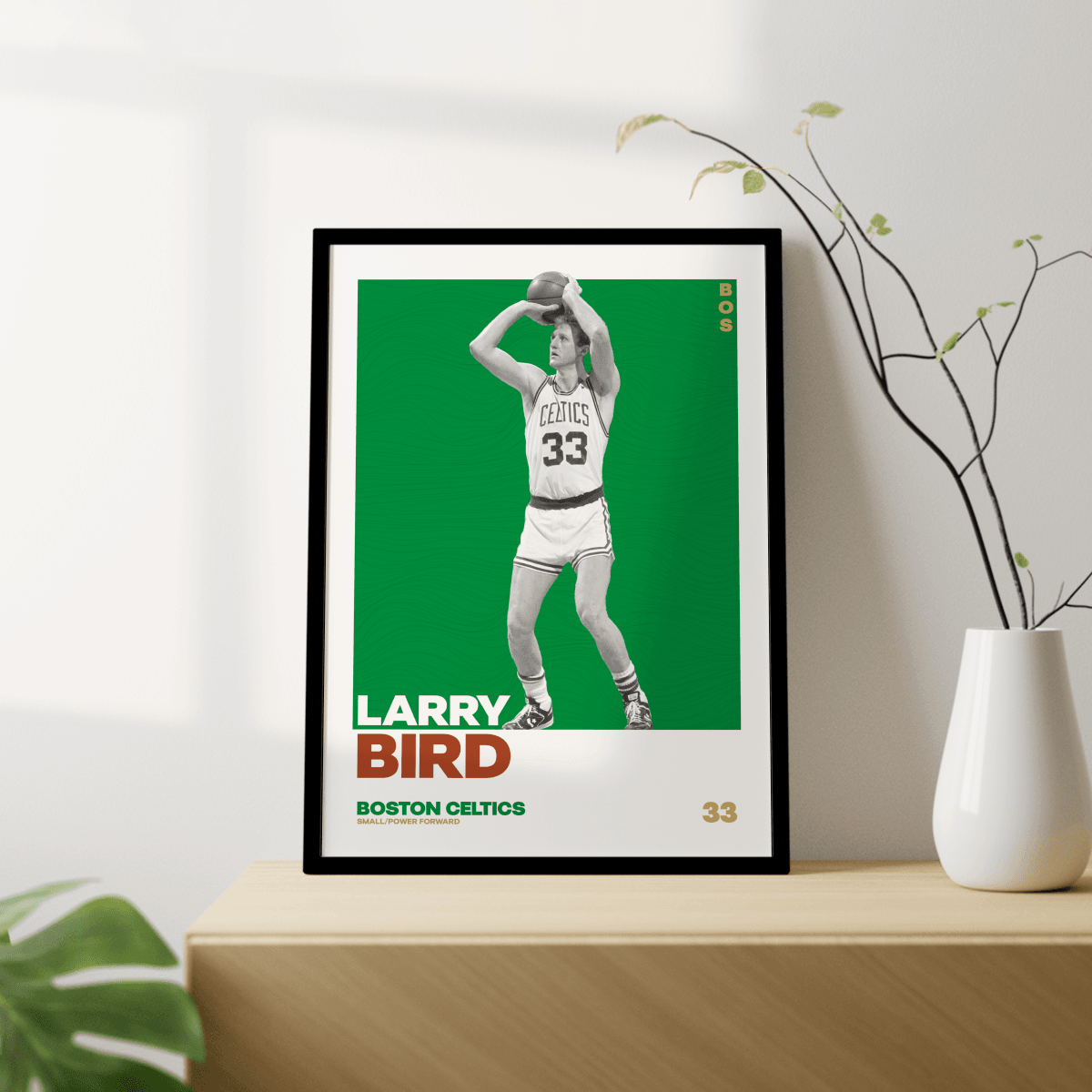 Larry Bird Tasarımlı Çerçevesiz Poster | NBA Efsaneleri Koleksiyonu