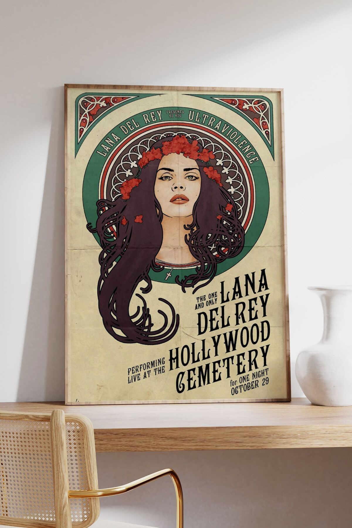 Lana Del Rey Konser Tasarımlı Retro Çerçevesiz Poster