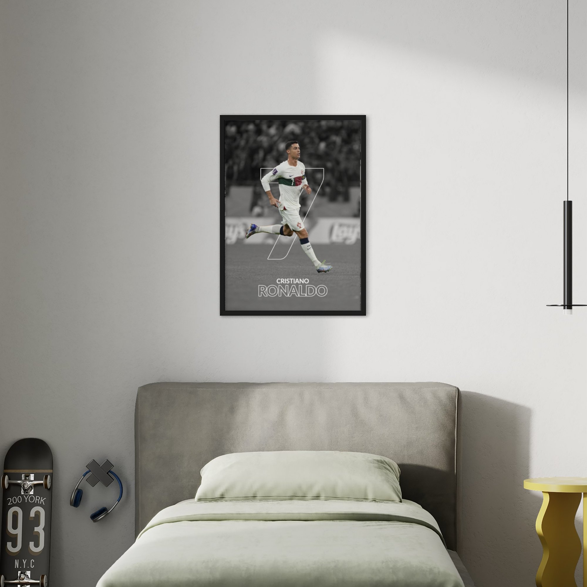 Cristiano Ronaldo Portekiz Tasarımlı Çerçevesiz Futbol Poster