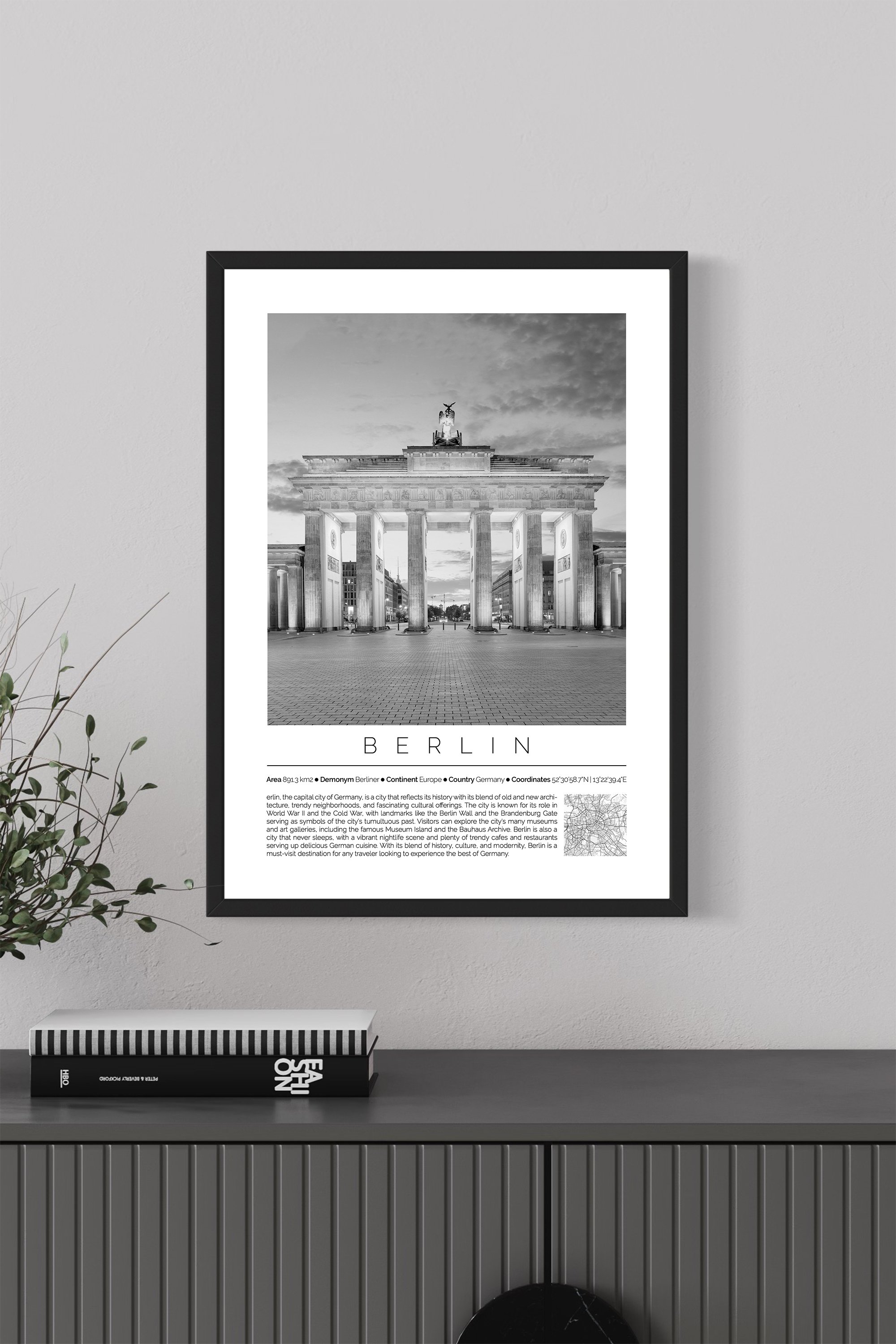 Berlin Germany Monochrome Framed Print Cities Collection