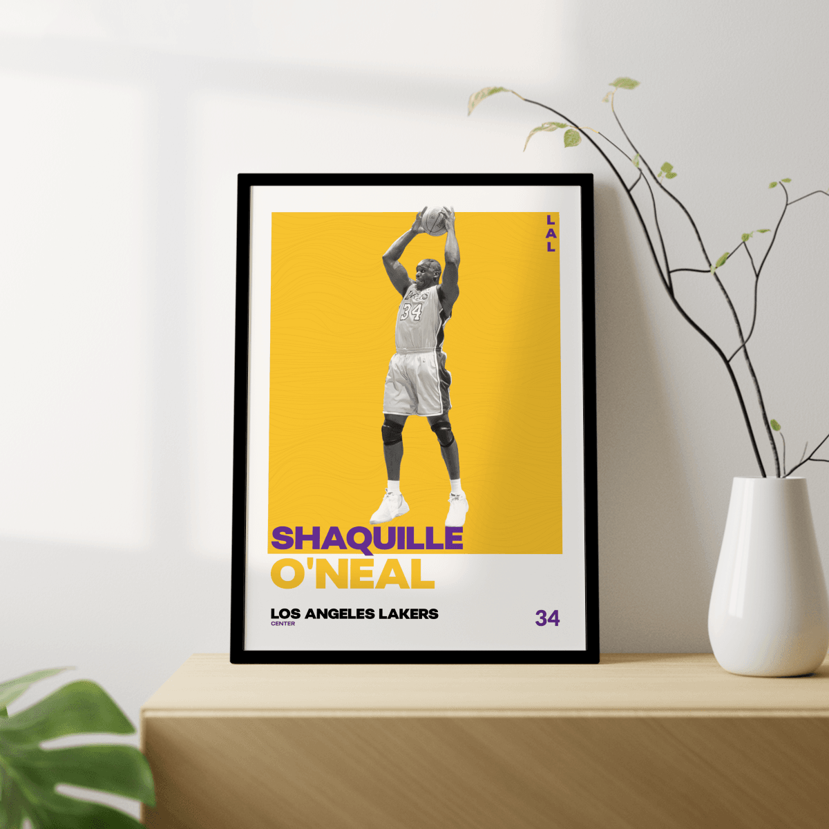 Shaquille O'Neal Tasarımlı Çerçevesiz Poster | NBA Efsaneleri Koleksiyonu