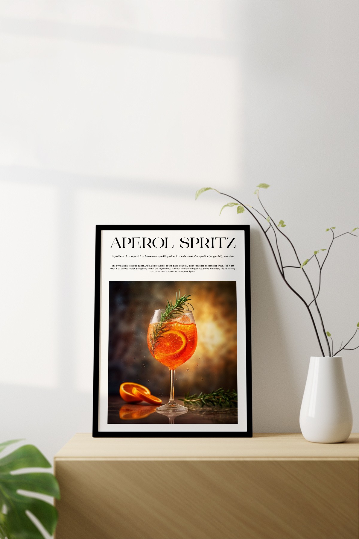 Aperol Spritz Tasarımlı Kokteyl Koleksiyonu Çerçevesiz Poster