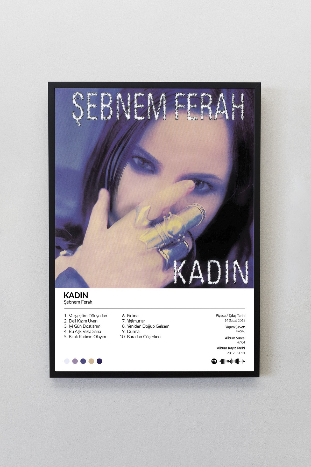 Şebnem Ferah Kadın Albümü Spotify Barkodlu Albüm Poster Tablo