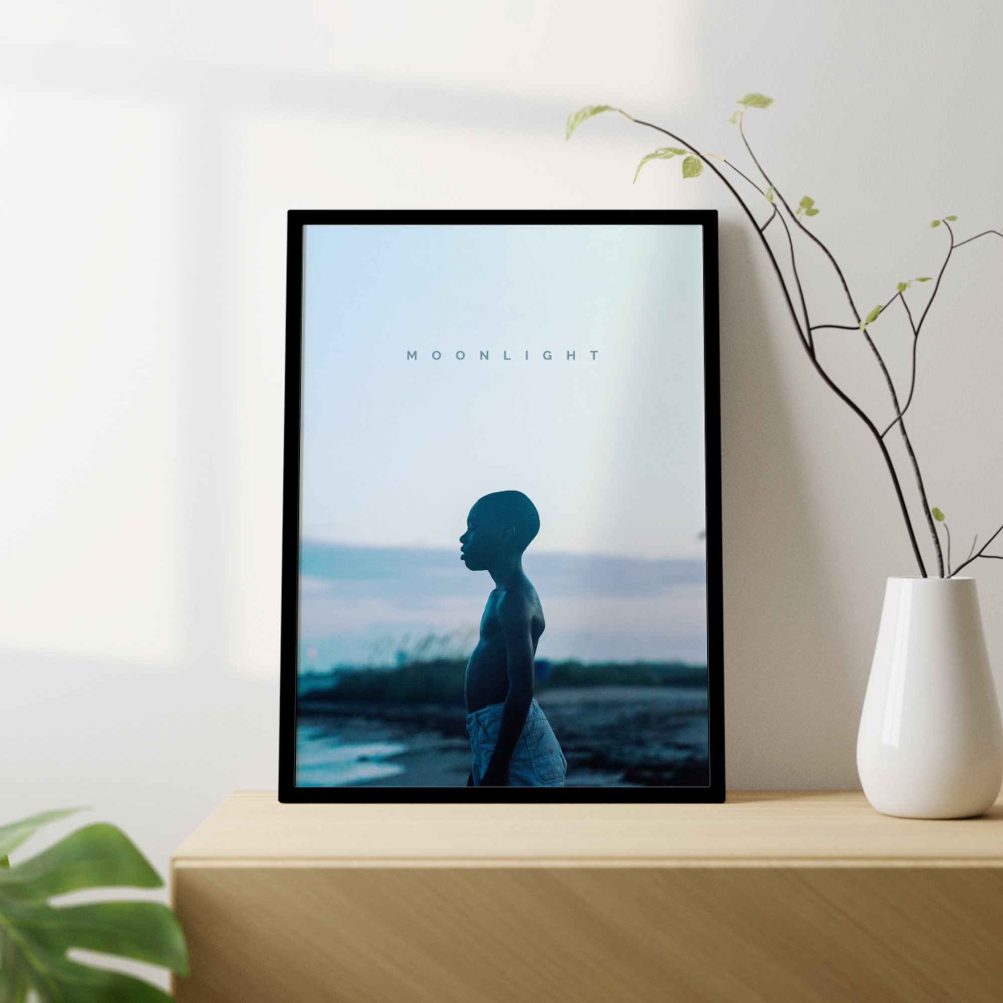 Moonlight Minimalist Framed Movie Print