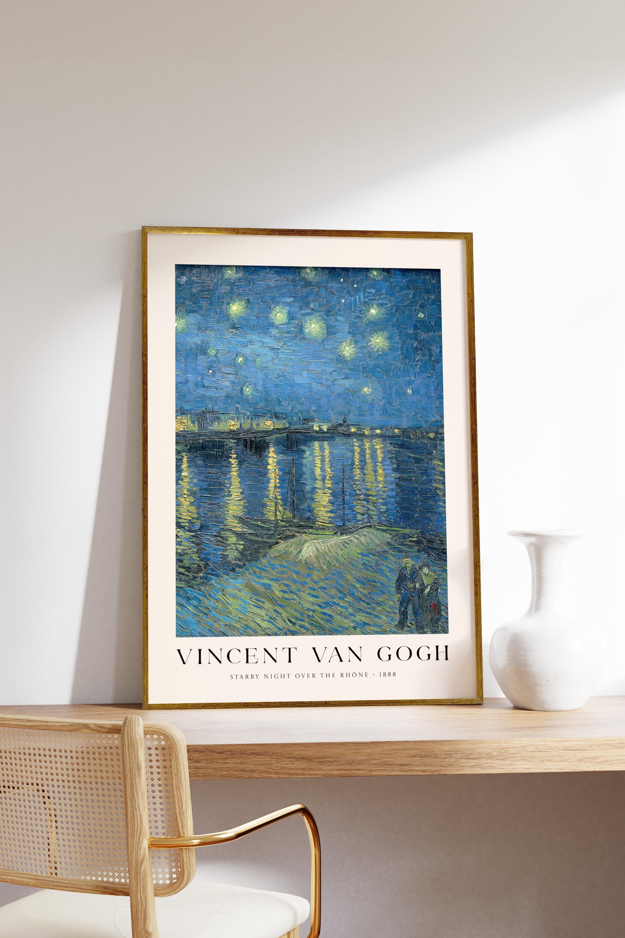 Van Gogh Starry Night Over The Rhone Framed Print Art Collection