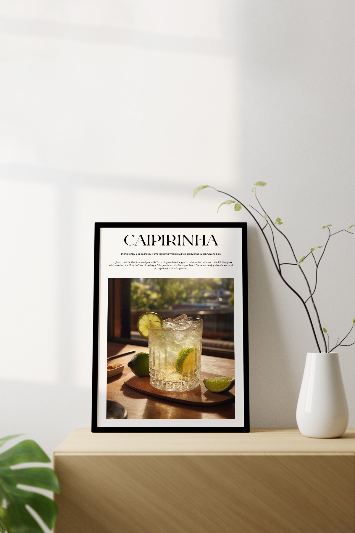 Caipirinha Cocktail Recipes Framed Print