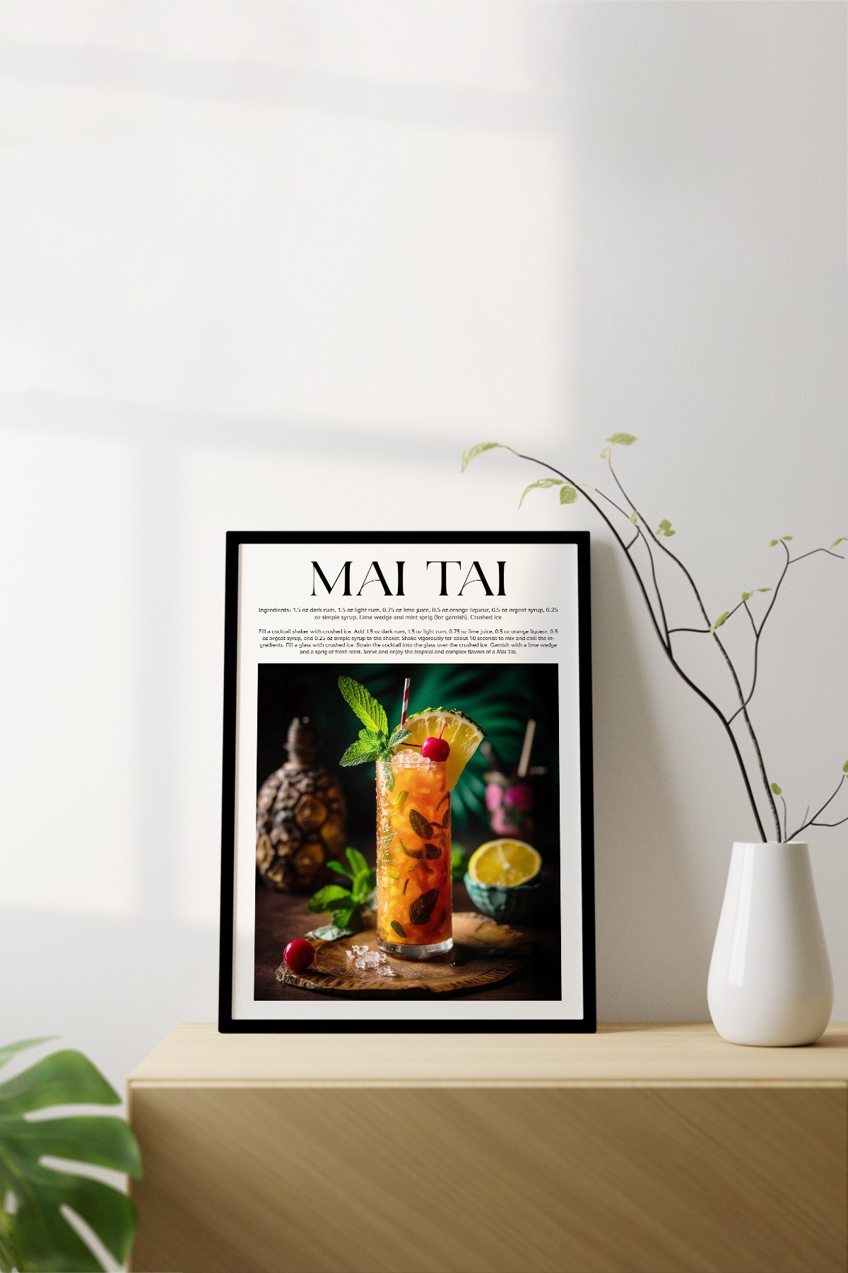 Mai Tai Cocktail Recipes Framed Print