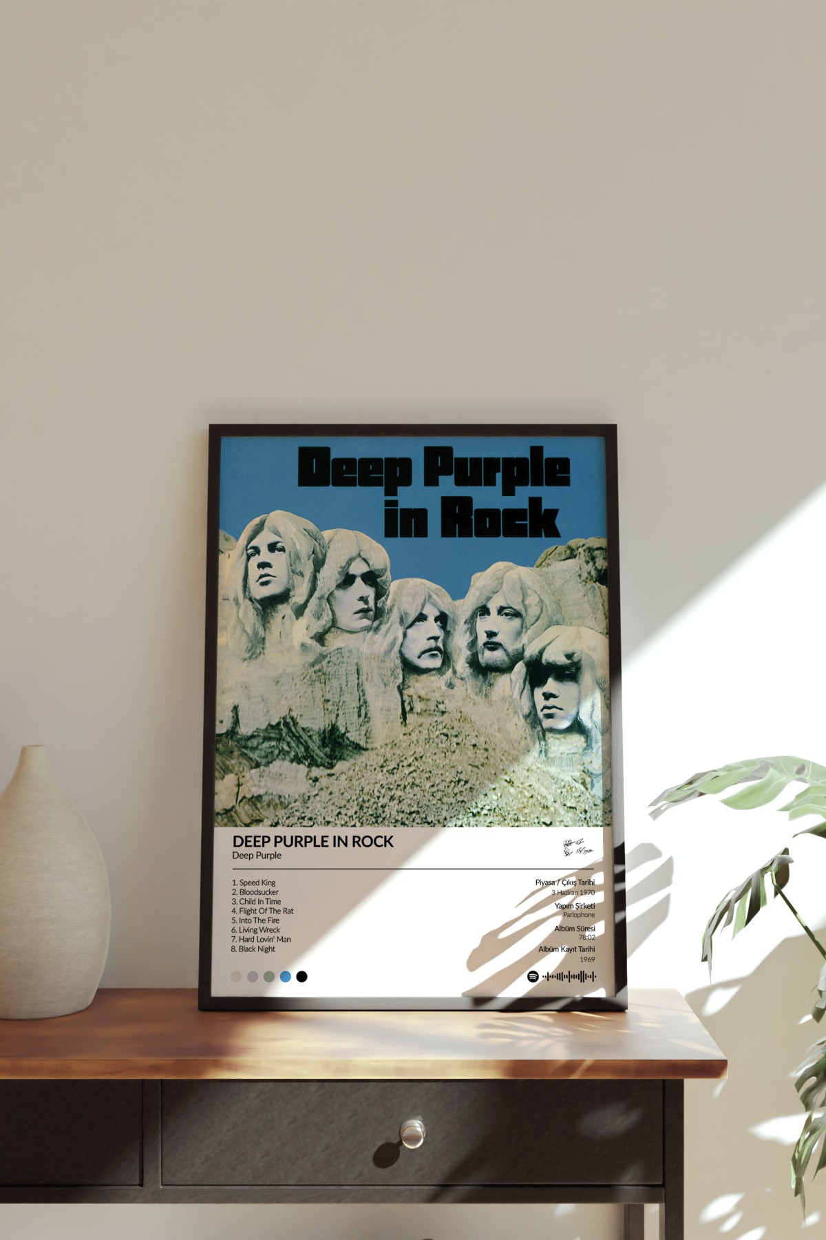 Deep Purple Deep Purple In Rock Albümü Çerçevesiz Albüm Tasarımlı Spotify Poster